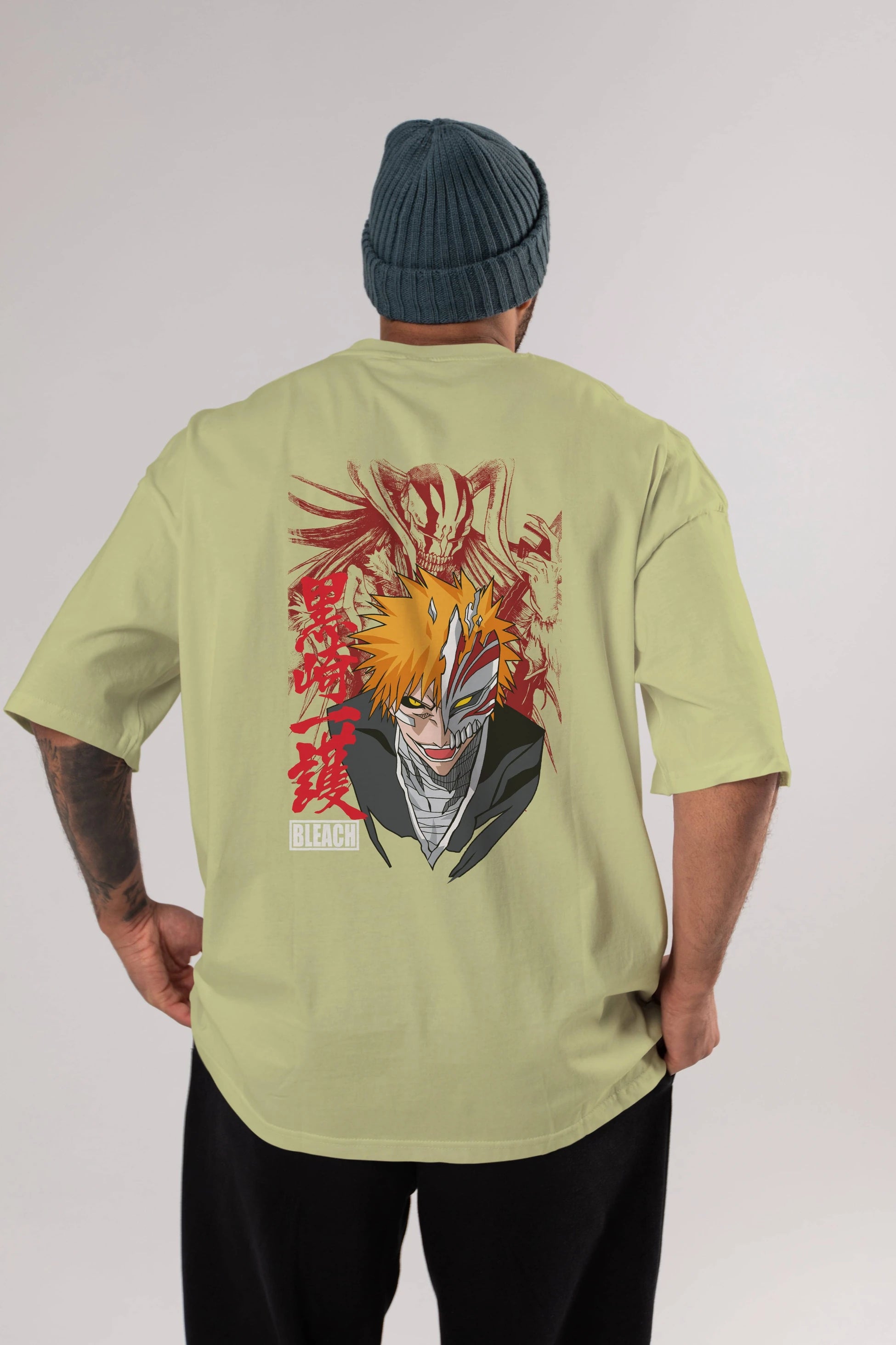ICHIGO KUROSAKI VIZARD Anime Arka Baskılı Oversize t-shirt Erkek Kadın Unisex