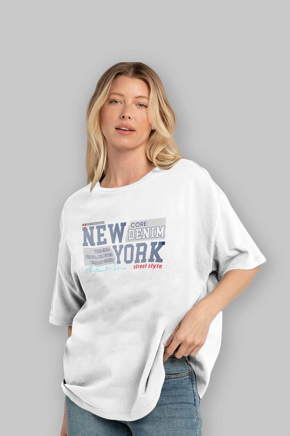 New York Street Ön Baskılı Oversize t-shirt Erkek Kadın Unisex