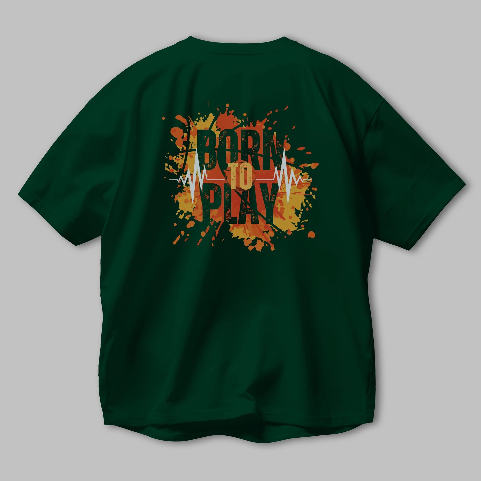 Born to Play Yazılı Arka Baskılı Oversize t-shirt Erkek Kadın Unisex