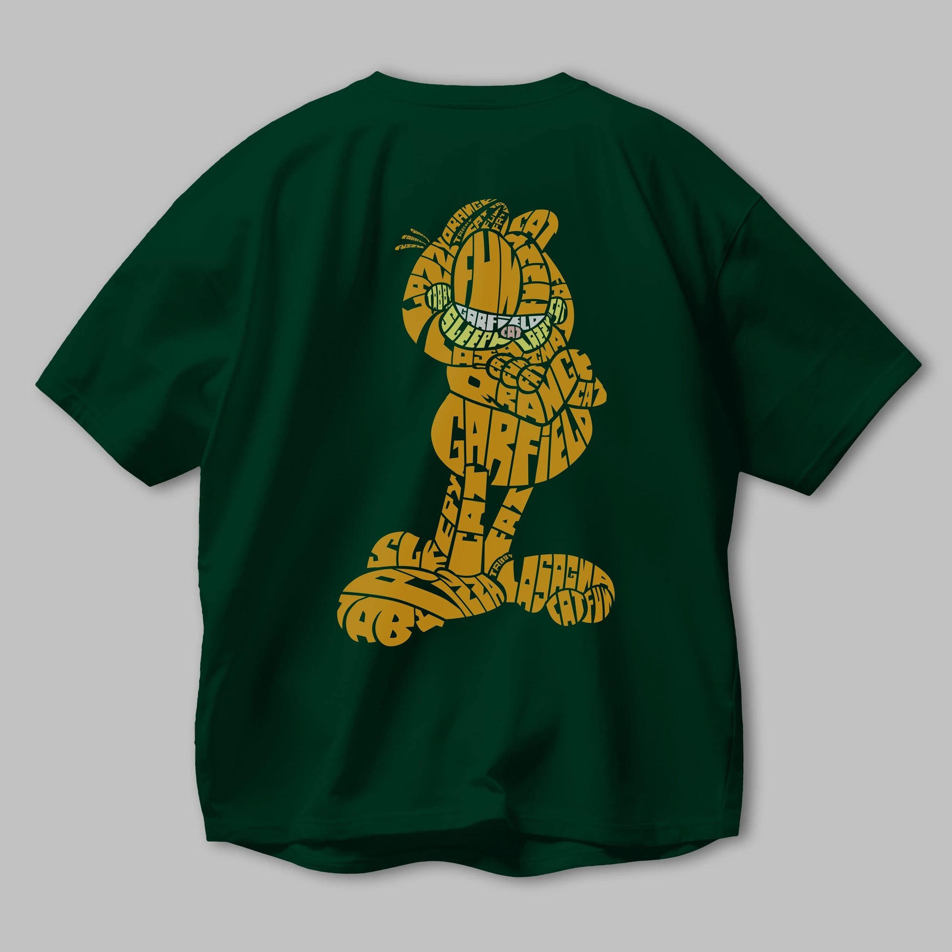 Garfield Arka Baskılı Oversize t-shirt %100 pamuk Erkek Kadın Unisex