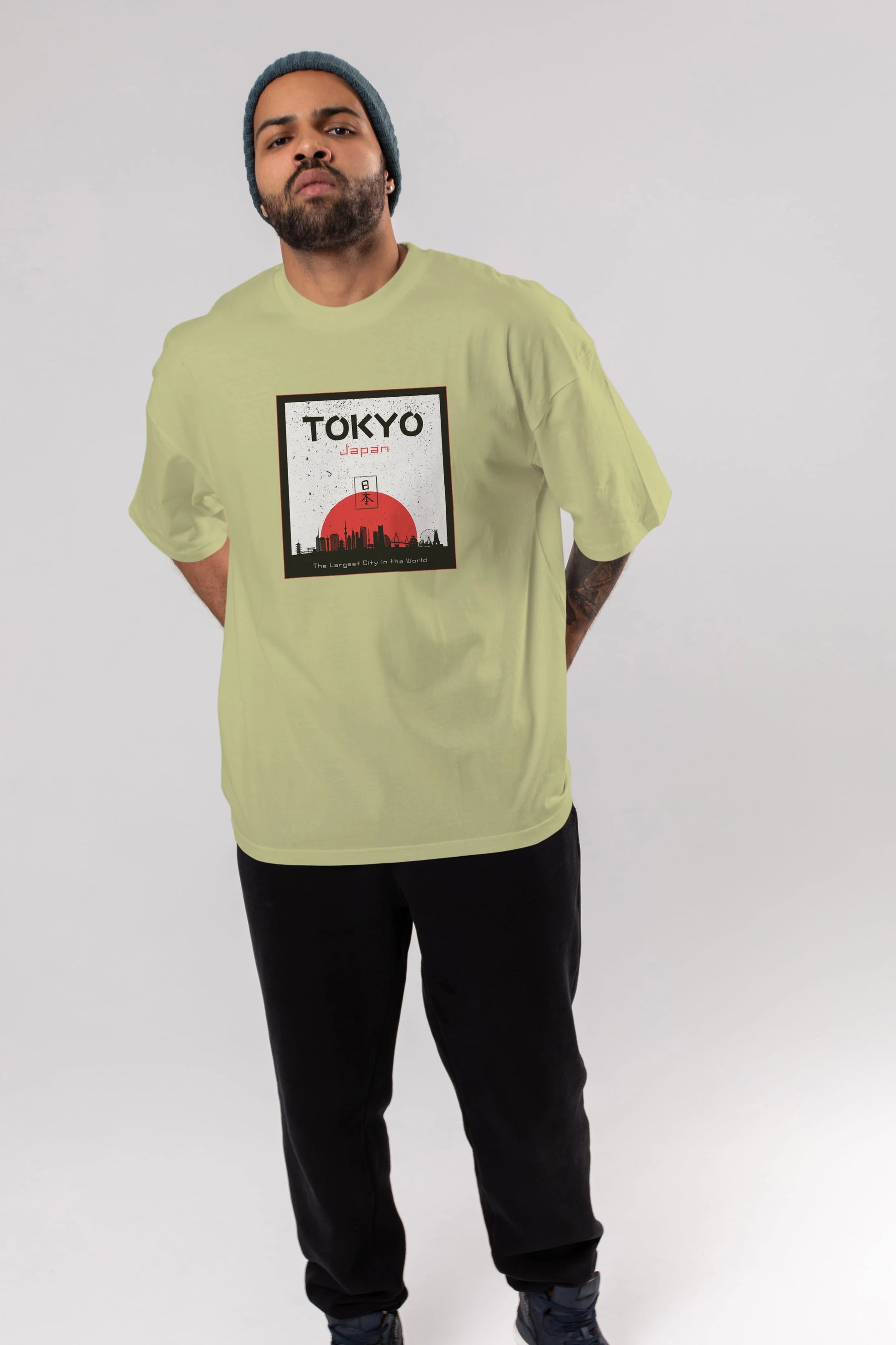 Tokyo Japan Yazılı Ön Baskılı Oversize t-shirt Erkek Kadın Unisex