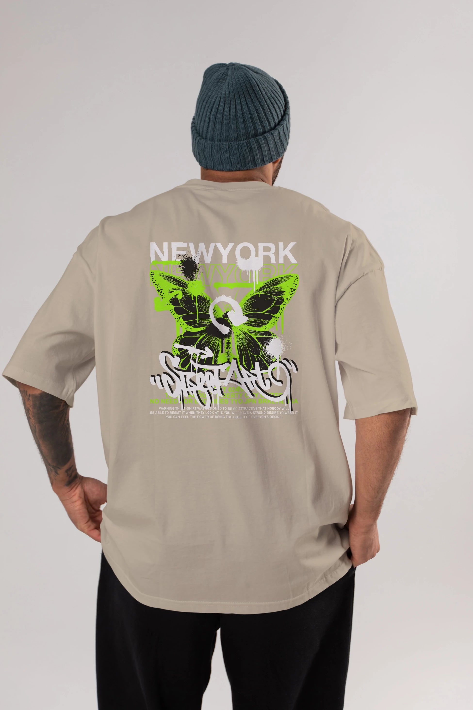 New York Street Style Arka Baskılı Oversize t-shirt Erkek Kadın Unisex