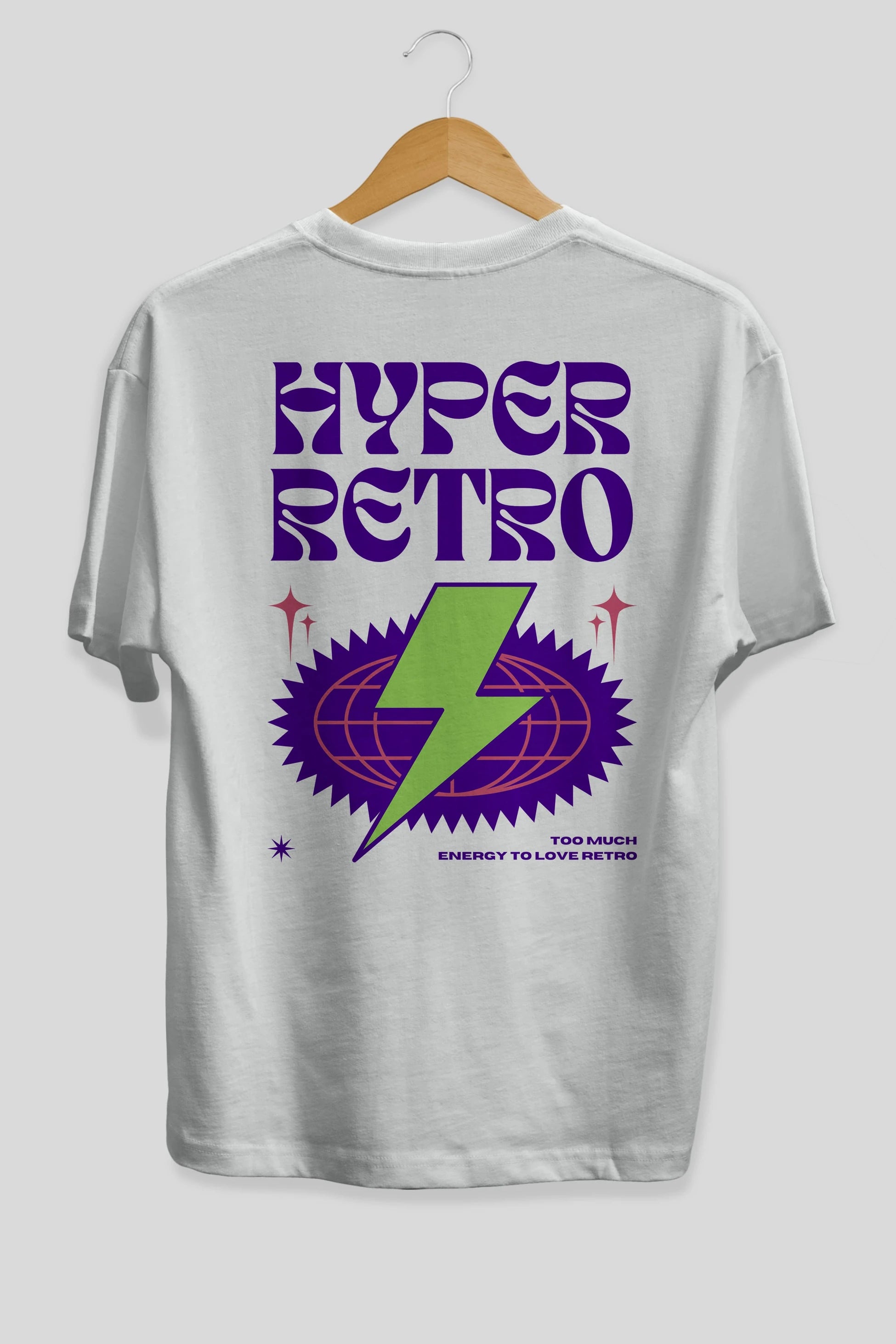 Hyper Retro Yazılı Arka Baskılı Oversize t-shirt Erkek Kadın Unisex