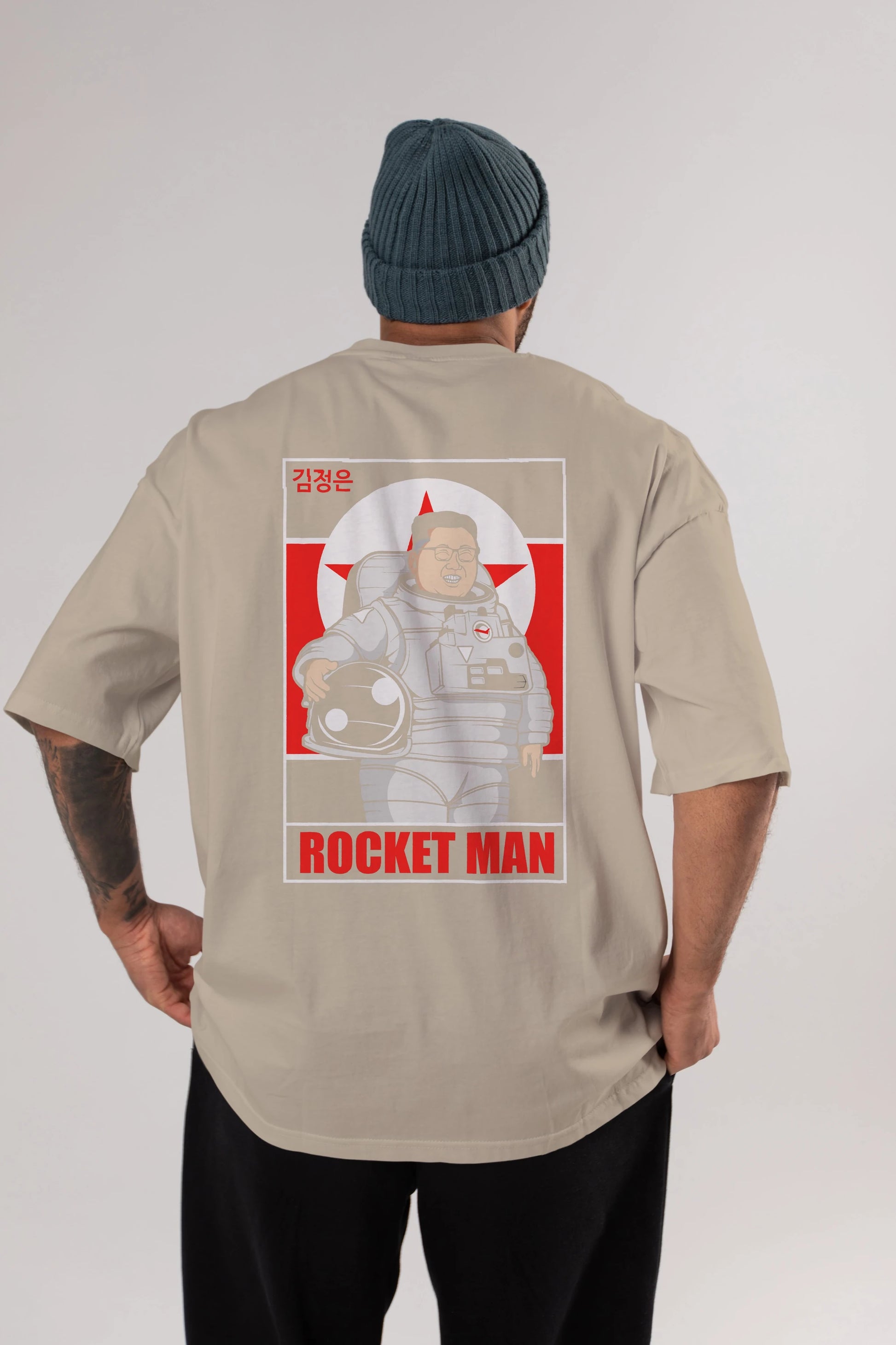Astronot Kim Arka Baskılı Oversize t-shirt Erkek Kadın Unisex %100 Pamuk tişort