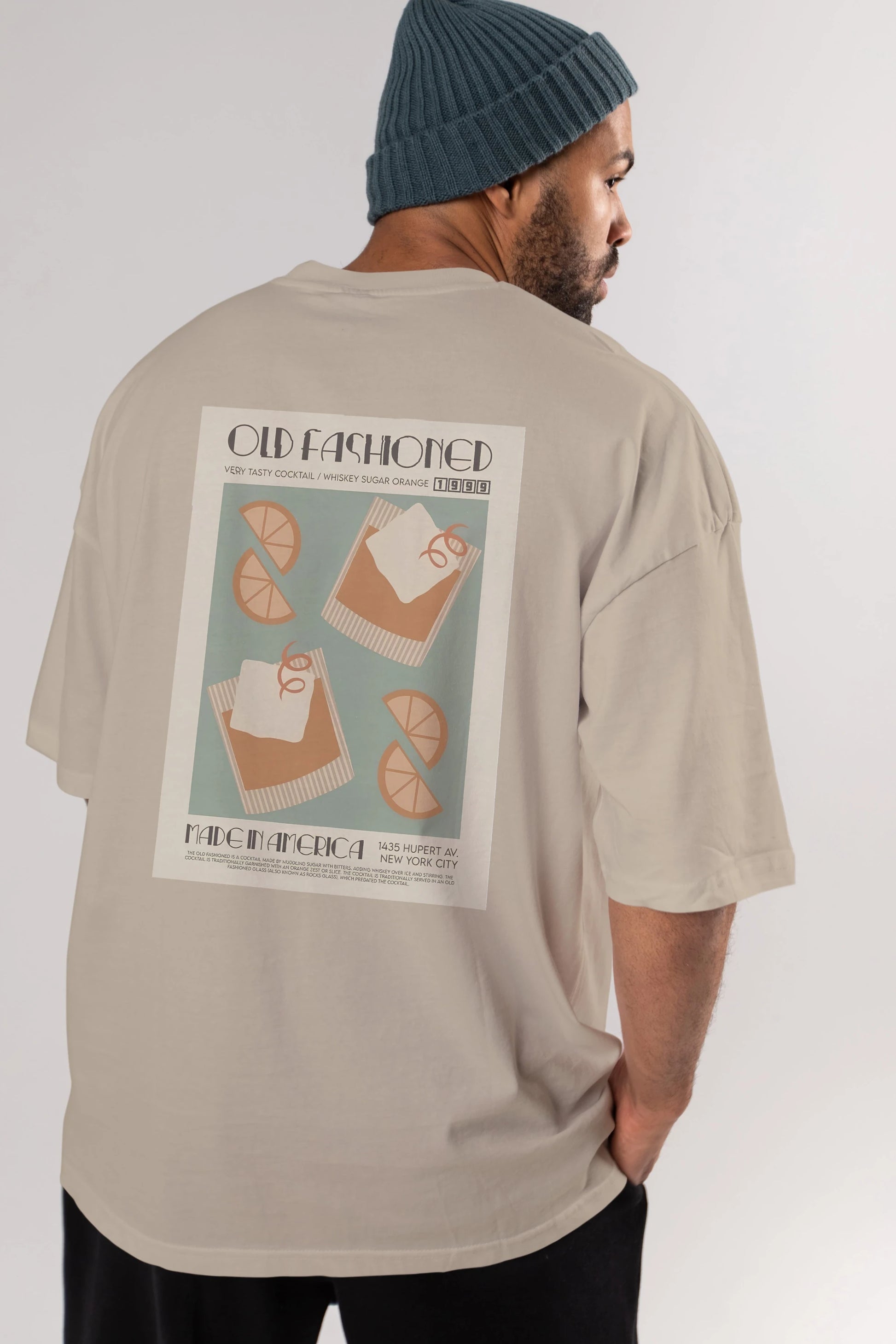 Old Fashioned 2 Arka Baskılı Oversize t-shirt Erkek Kadın Unisex %100 Pamuk Bisiklet Yaka tişort
