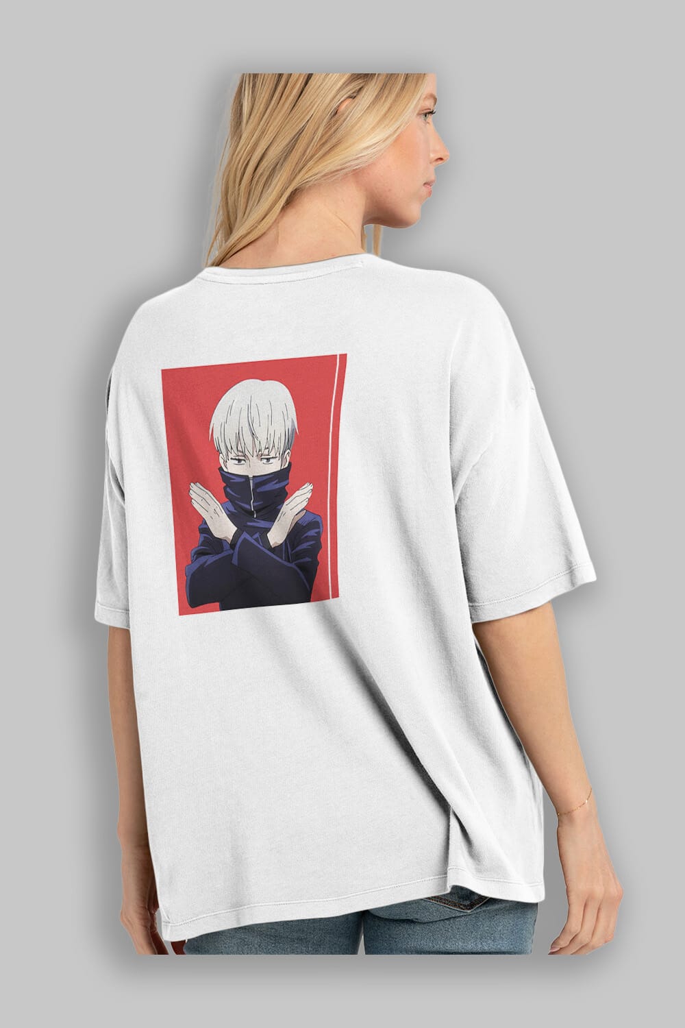 Toge Inumaki Anime Arka Baskılı Oversize t-shirt Erkek Kadın Unisex
