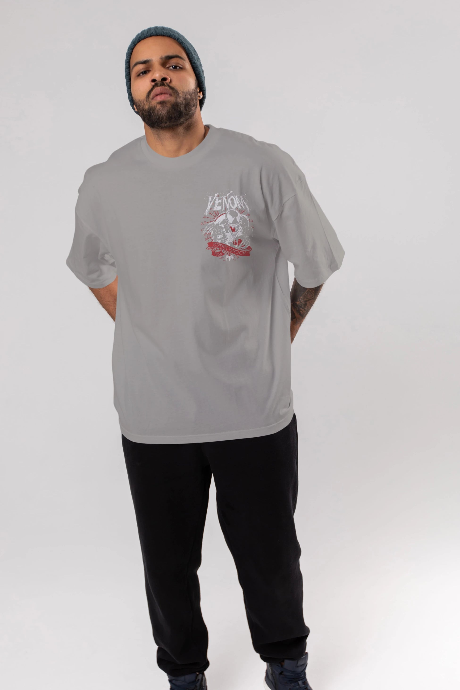 Venom (11) Ön Sol Baskılı Oversize t-shirt Erkek Kadın Unisex %100 Pamuk Bisiklet Yaka tişort