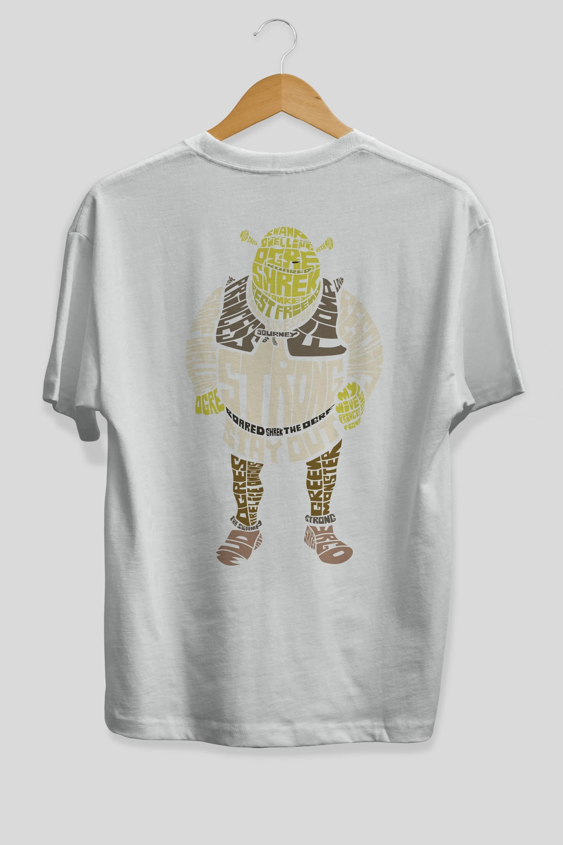 Shrek Arka Baskılı Oversize t-shirt %100 pamuk Erkek Kadın Unisex