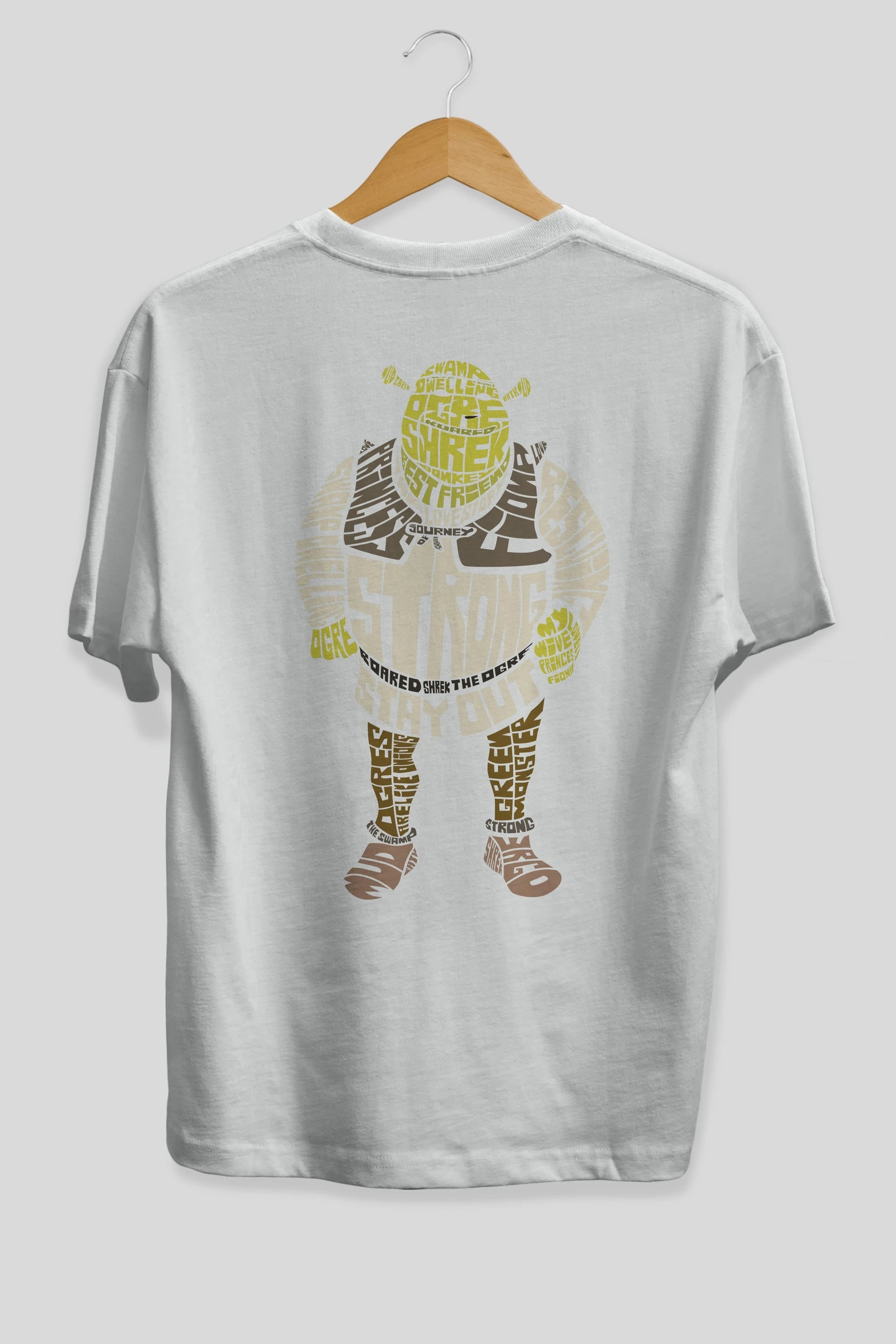 Shrek Arka Baskılı Oversize t-shirt %100 pamuk Erkek Kadın Unisex