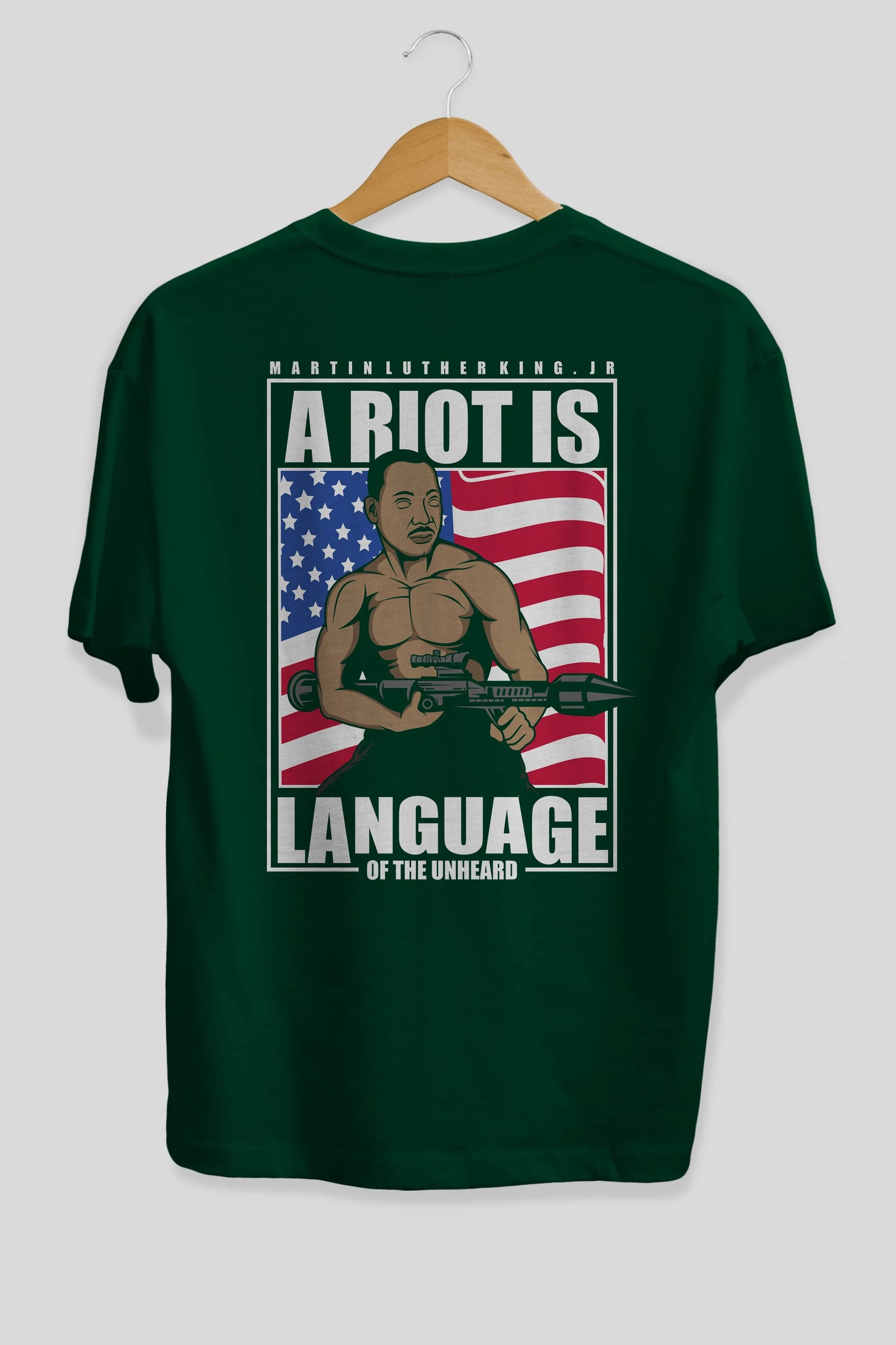 Luther King Jr Rambo Arka Baskılı Oversize t-shirt Erkek Kadın Unisex %100 Pamuk tişort