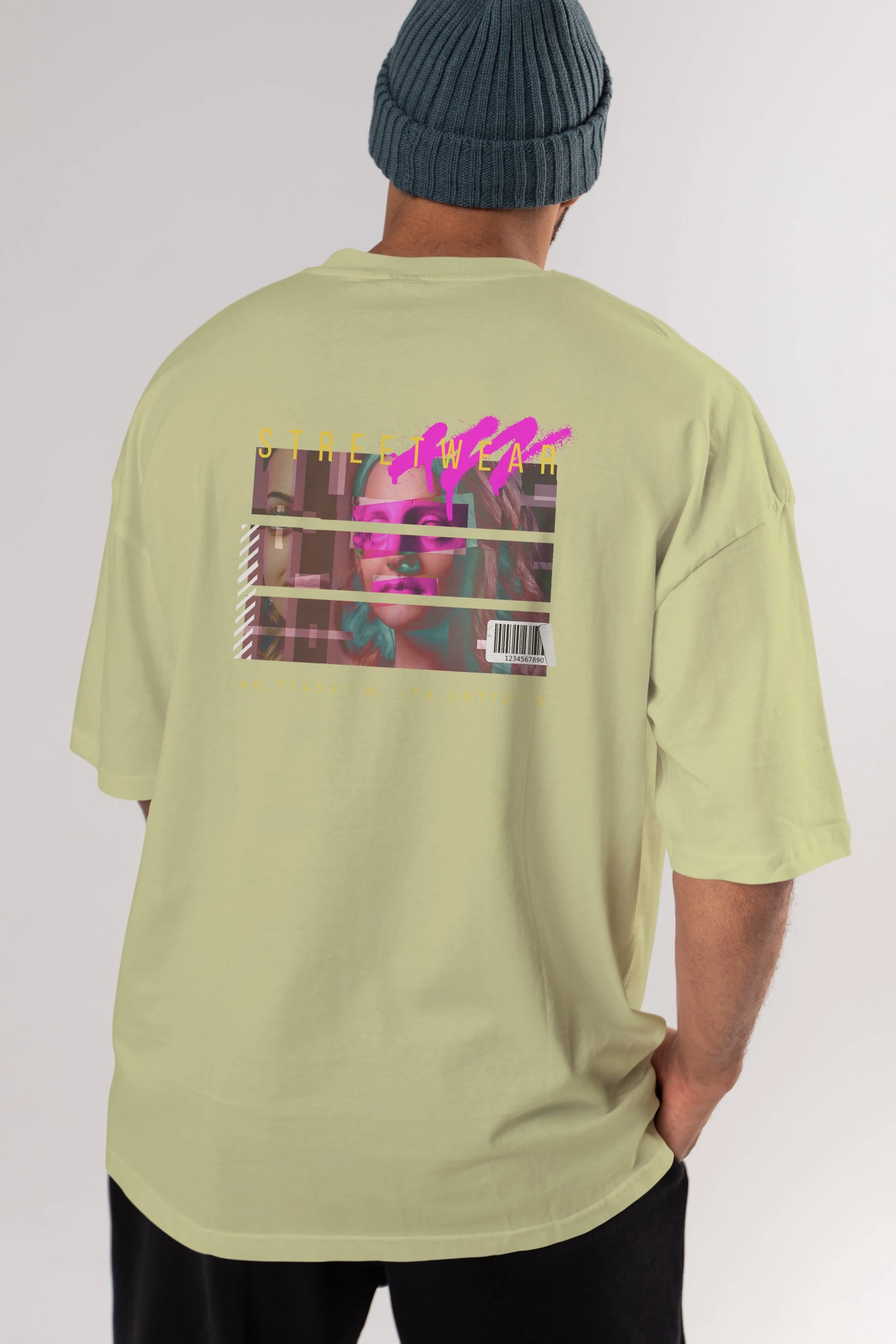 Futuristic Streetwear 2 Arka Baskılı Oversize t-shirt Erkek Kadın Unisex