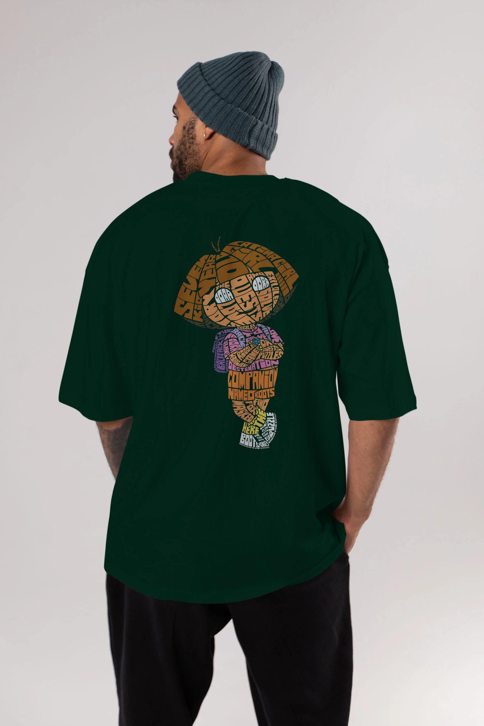 Dora Arka Baskılı Oversize t-shirt %100 pamuk Erkek Kadın Unisex