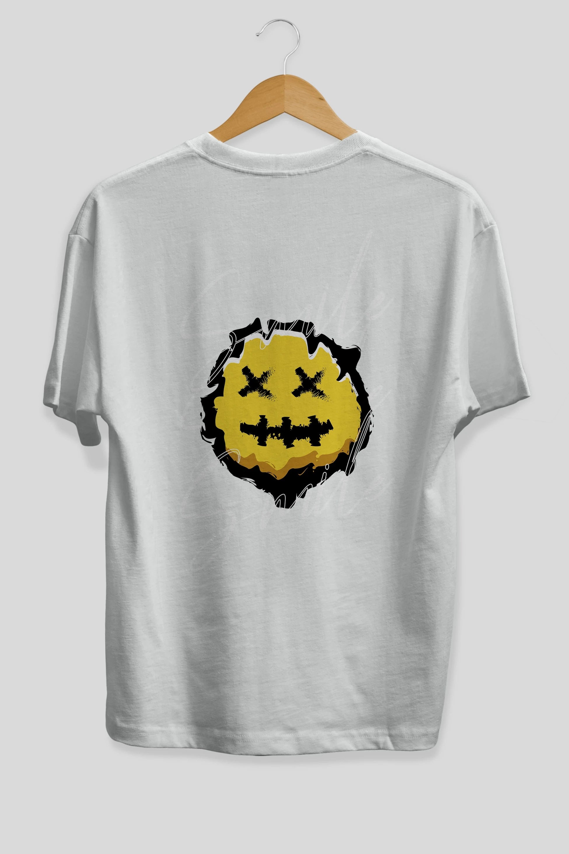 Smile Emoji Arka Baskılı Oversize t-shirt Erkek Kadın Unisex
