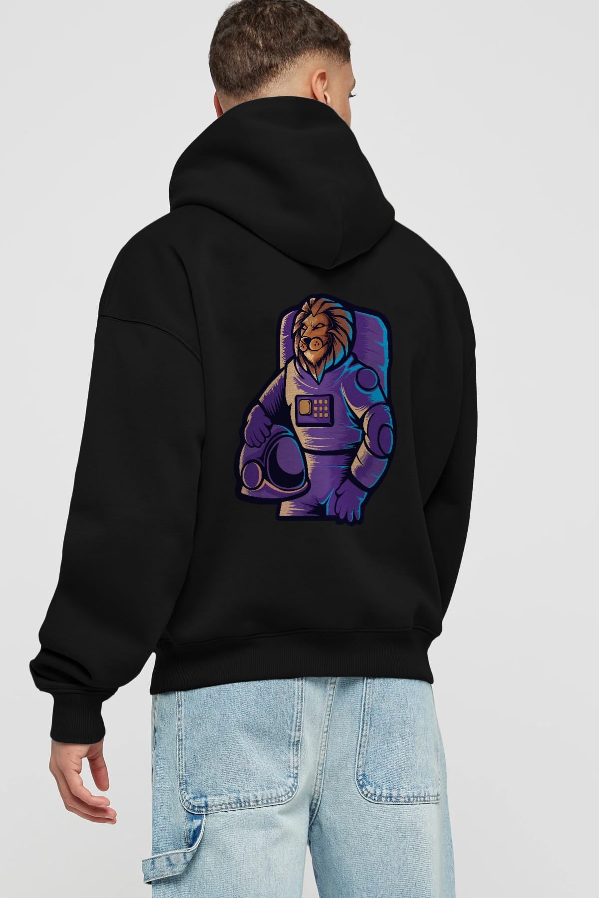 Astroking Arka Baskılı Hoodie Oversize Kapüşonlu Sweatshirt Erkek Kadın Unisex
