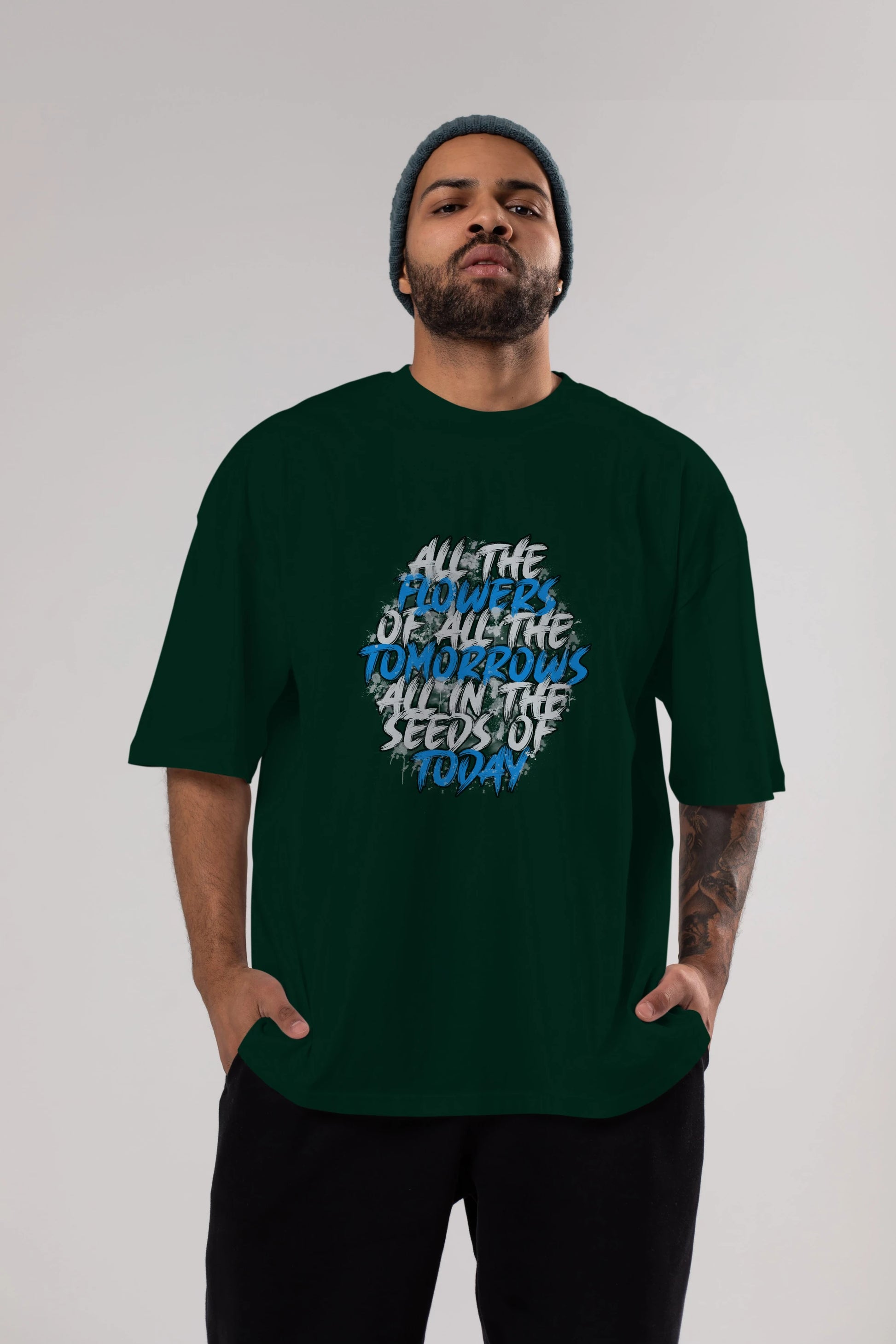 All The Flowers Ön Baskılı Oversize t-shirt Erkek Kadın Unisex