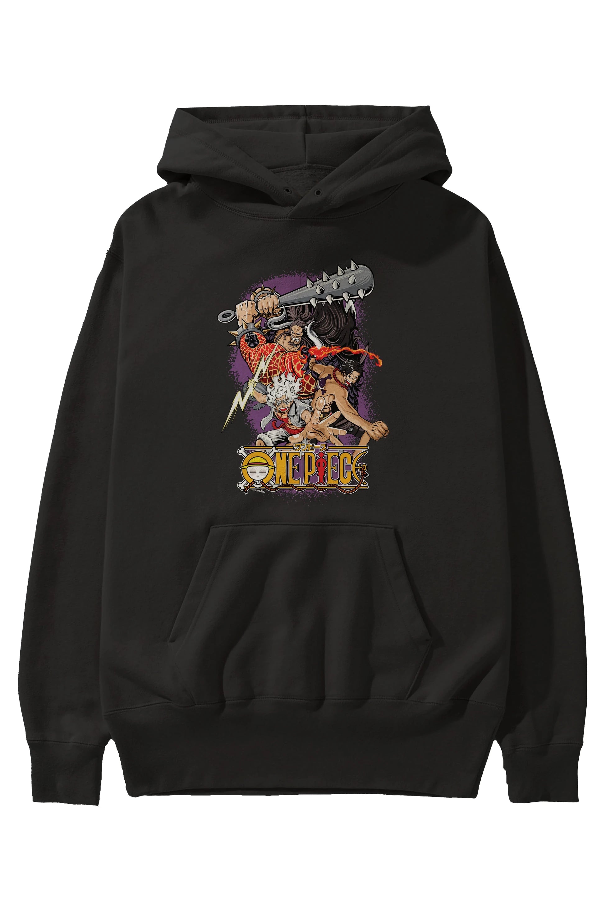 ONE PIECE (6) Anime Ön Baskılı Hoodie Oversize Kapüşonlu Sweatshirt Erkek Kadın Unisex