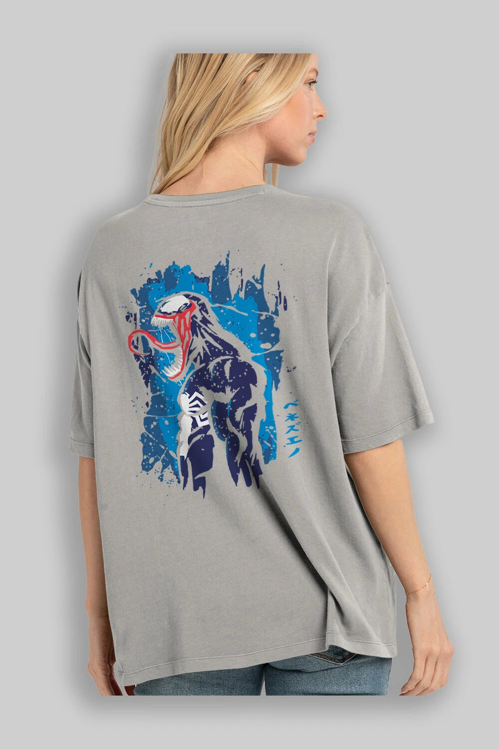 Venom (24) Arka Baskılı Oversize t-shirt Erkek Kadın Unisex %100 Pamuk Bisiklet Yaka tişort