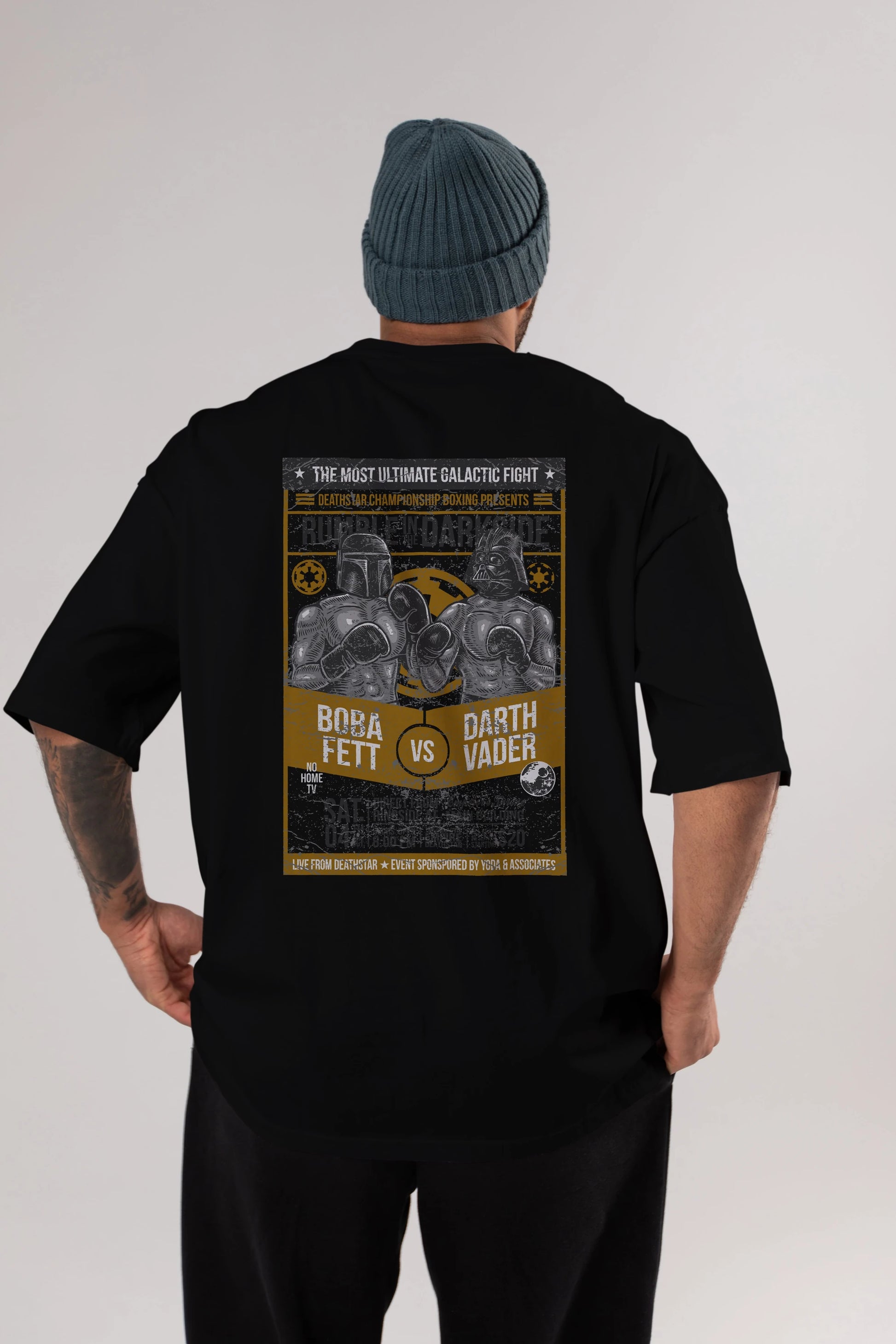 Rumble In The Darkside Arka Baskılı Oversize t-shirt Erkek Kadın Unisex %100 Pamuk
