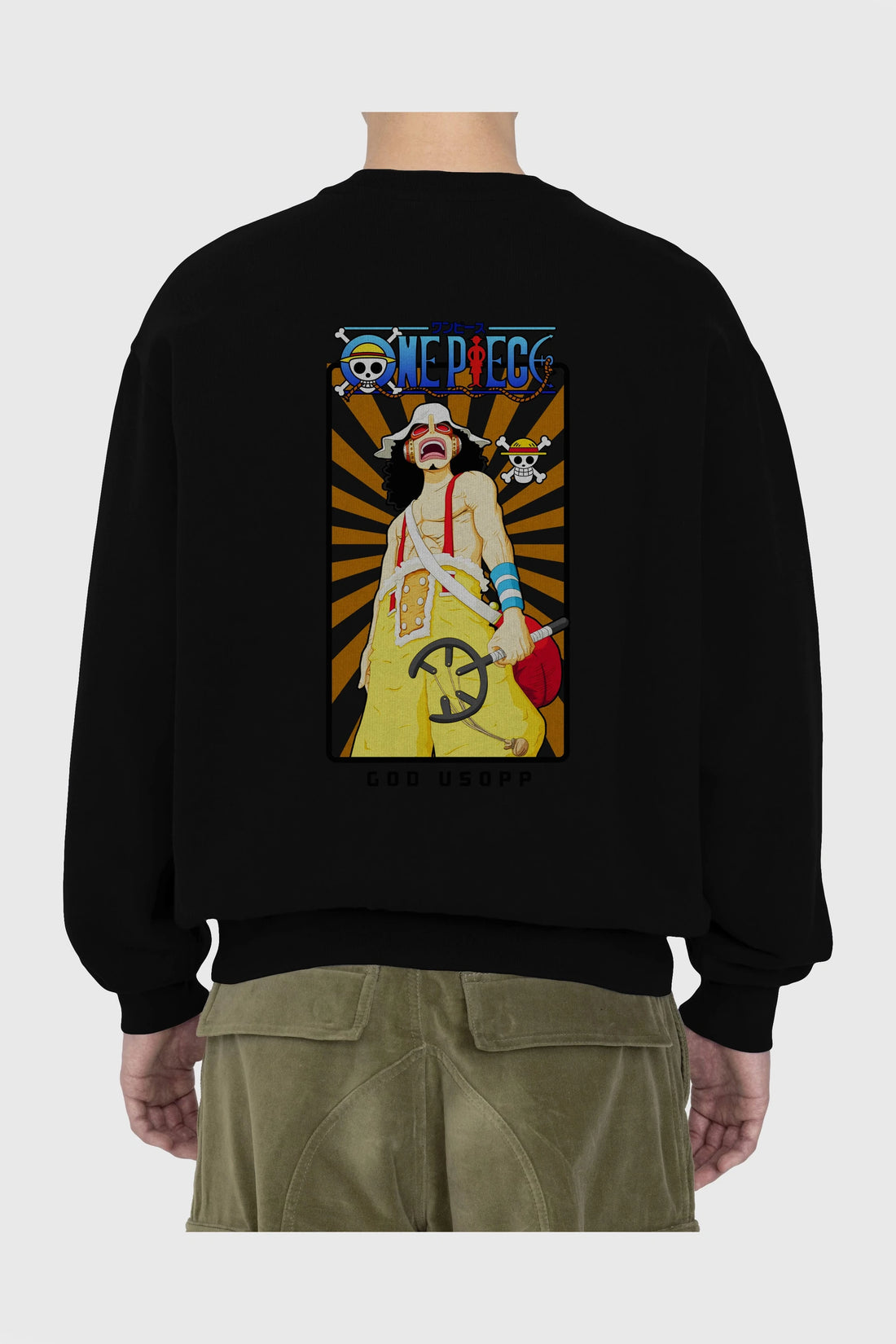 Usopp Arka Baskılı Anime Oversize Sweatshirt Erkek Kadın Unisex