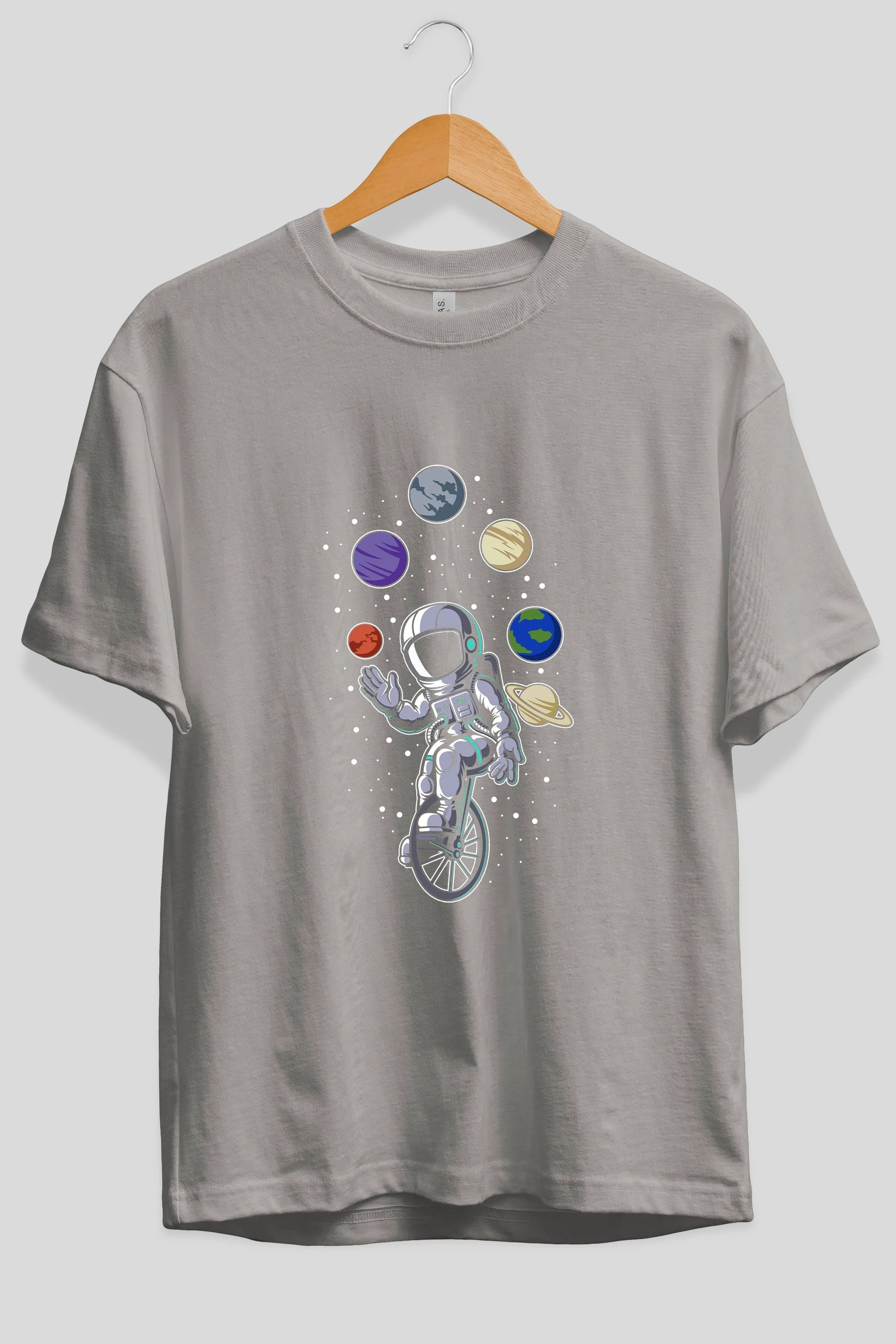 Astronaut Circus Ön Baskılı Oversize t-shirt Erkek Kadın Unisex