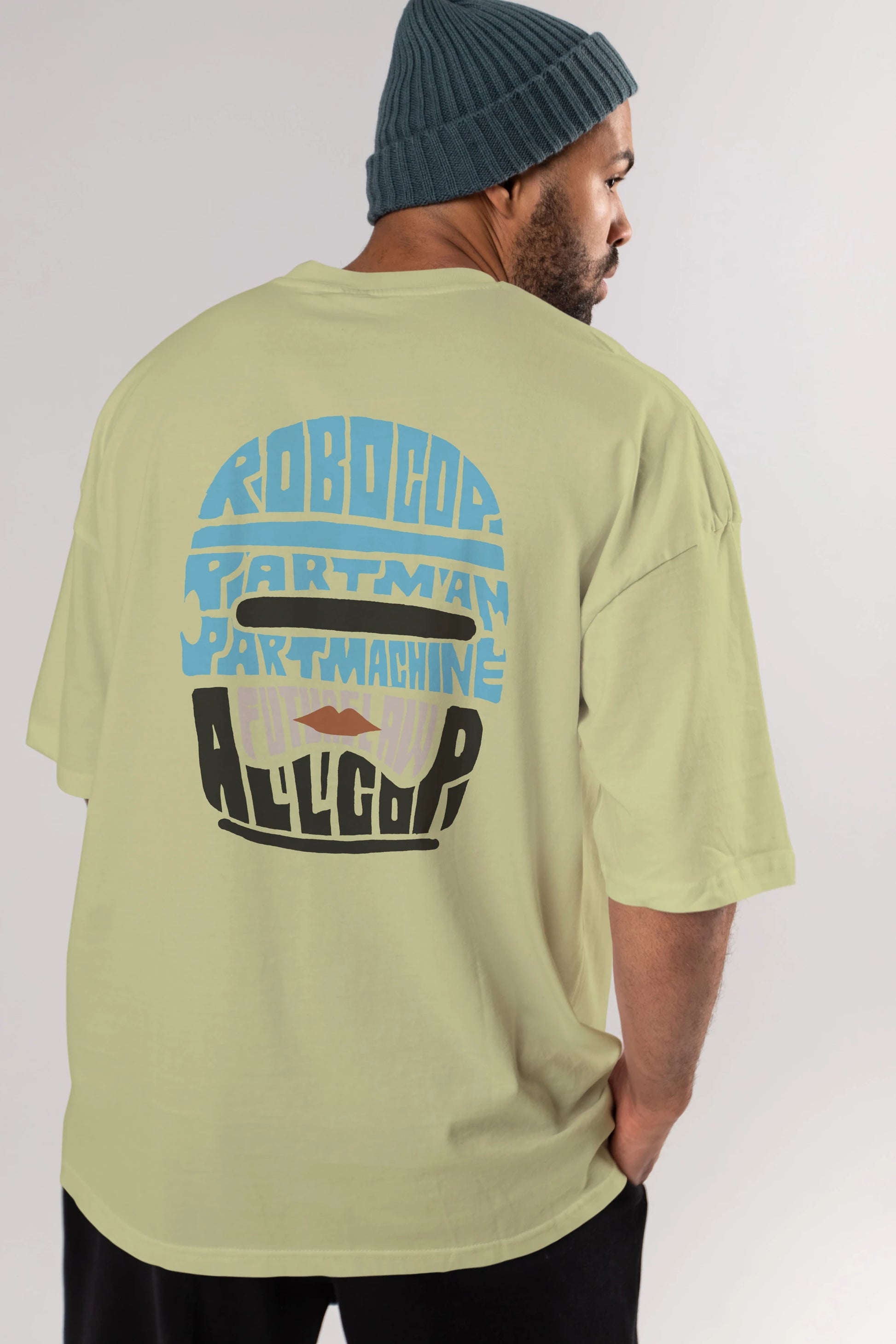 Robocop Arka Baskılı Oversize t-shirt %100 pamuk Erkek Kadın Unisex