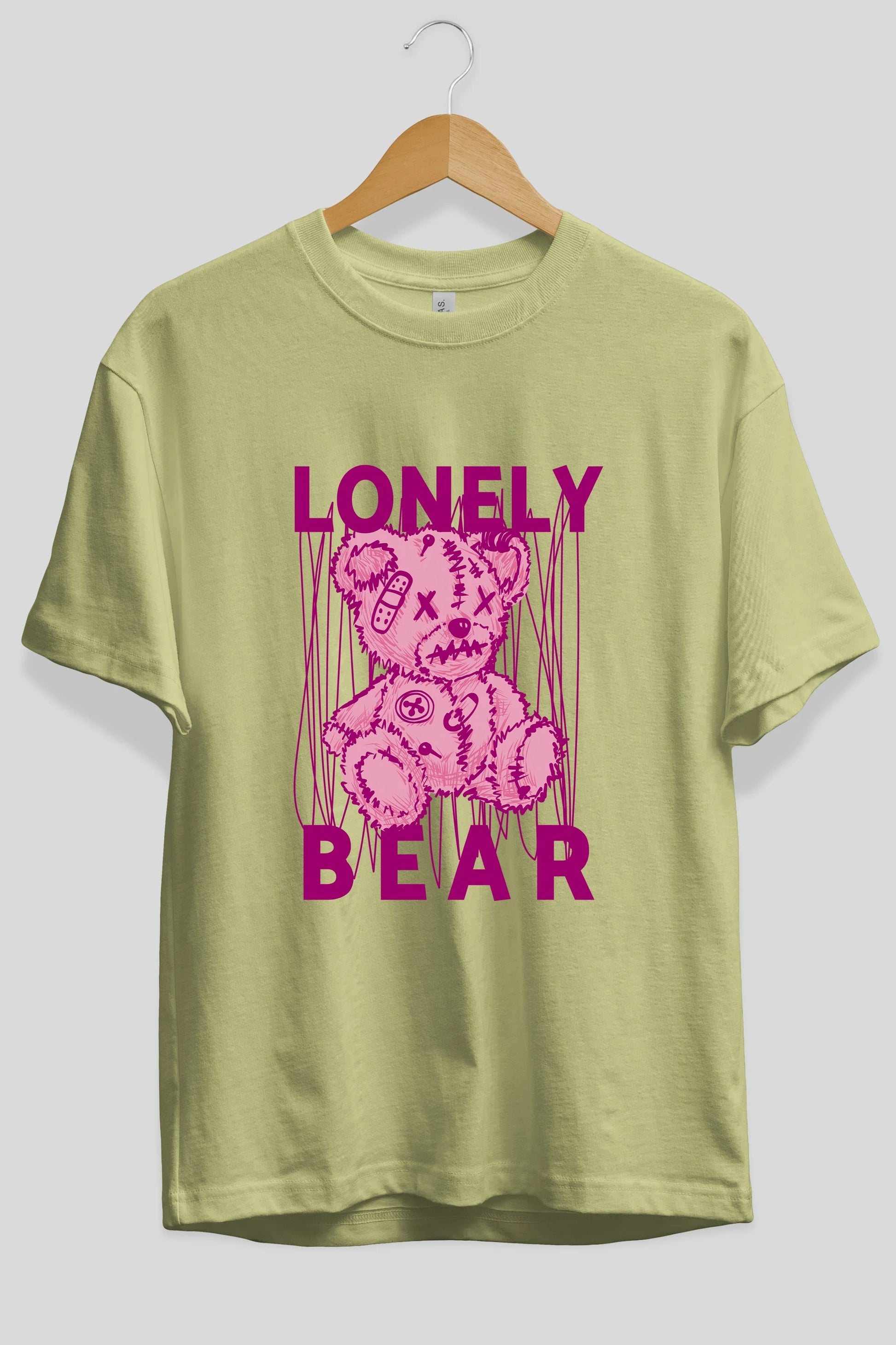 Lonely Bear Ön Baskılı Oversize t-shirt Erkek Kadın Unisex