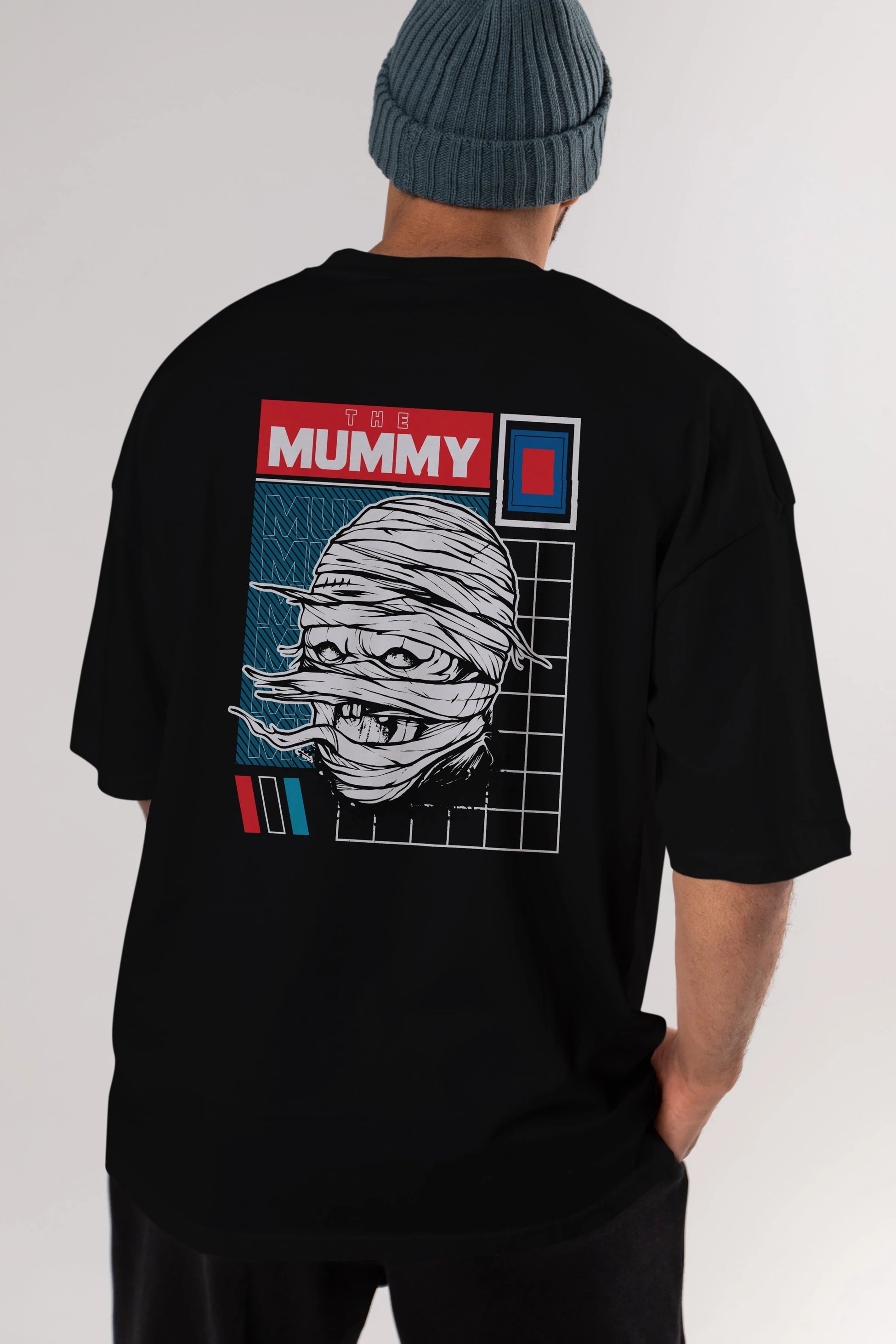 The Mummy Arka Baskılı Oversize t-shirt Erkek Kadın Unisex