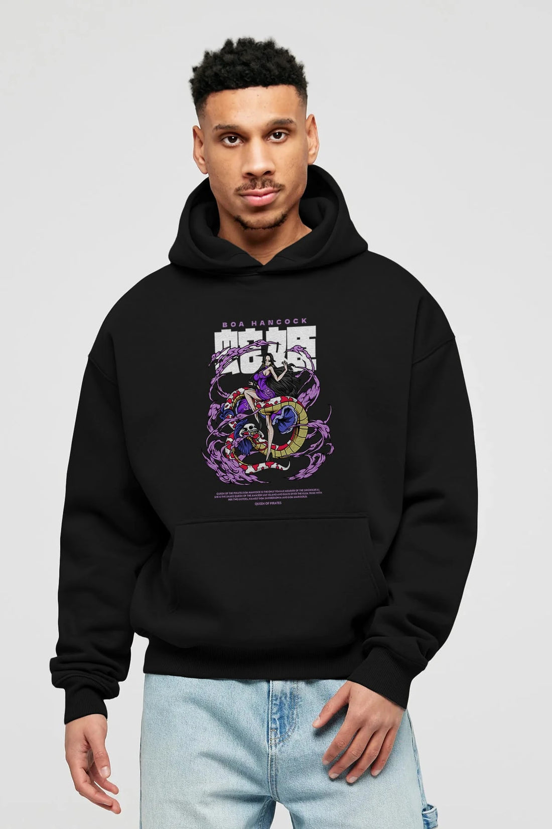 Boa Hancock Anime Ön Baskılı Hoodie Oversize Kapüşonlu Sweatshirt Erkek Kadın Unisex