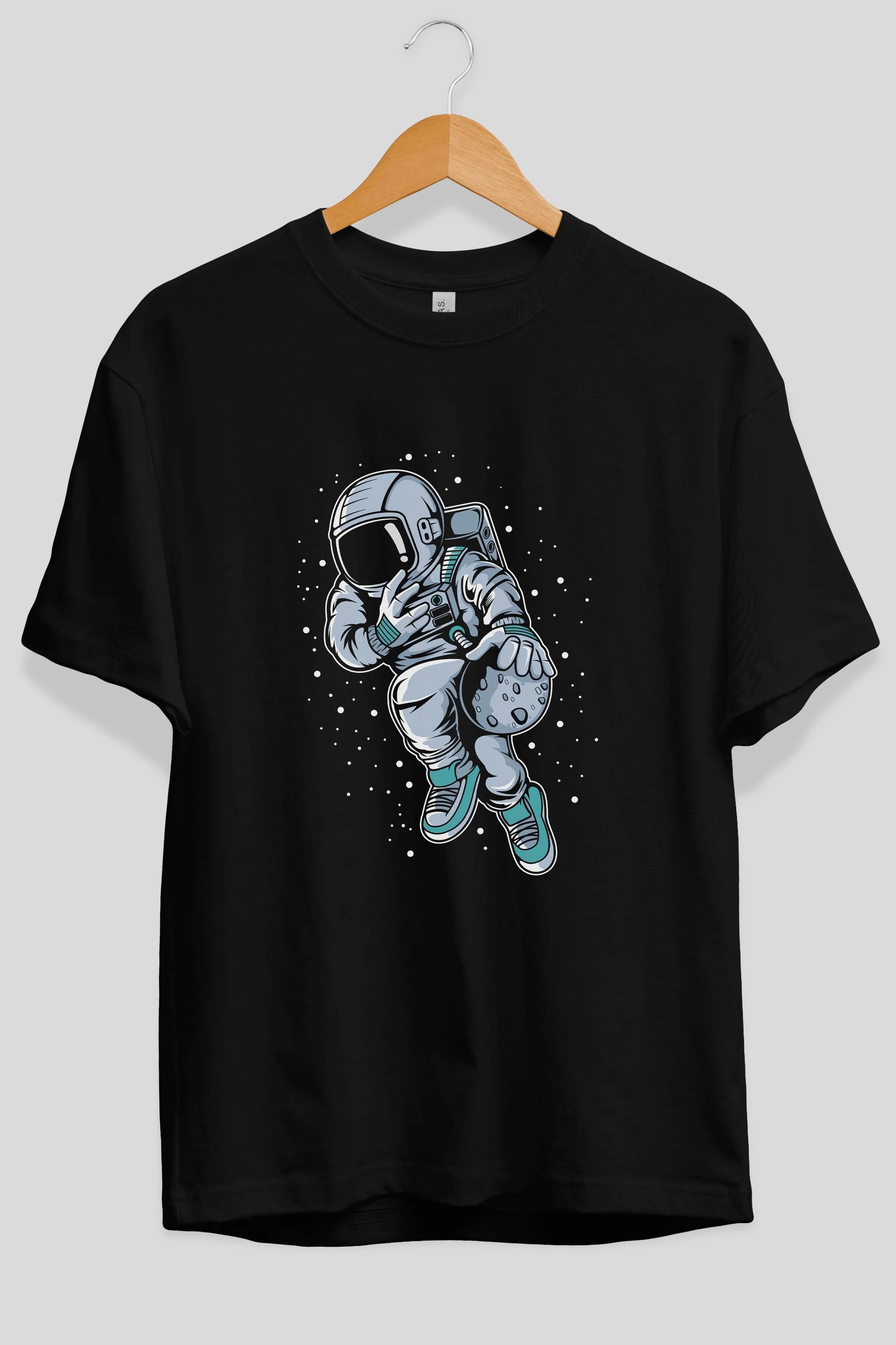 Astronaut Basketball (2) Ön Baskılı Oversize t-shirt Erkek Kadın Unisex