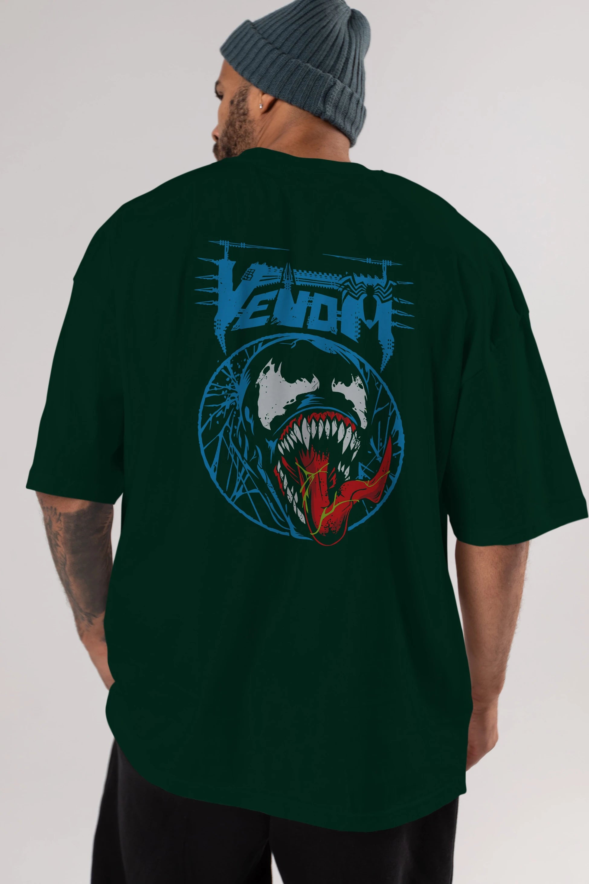 Venom (23) Arka Baskılı Oversize t-shirt Erkek Kadın Unisex %100 Pamuk Bisiklet Yaka tişort