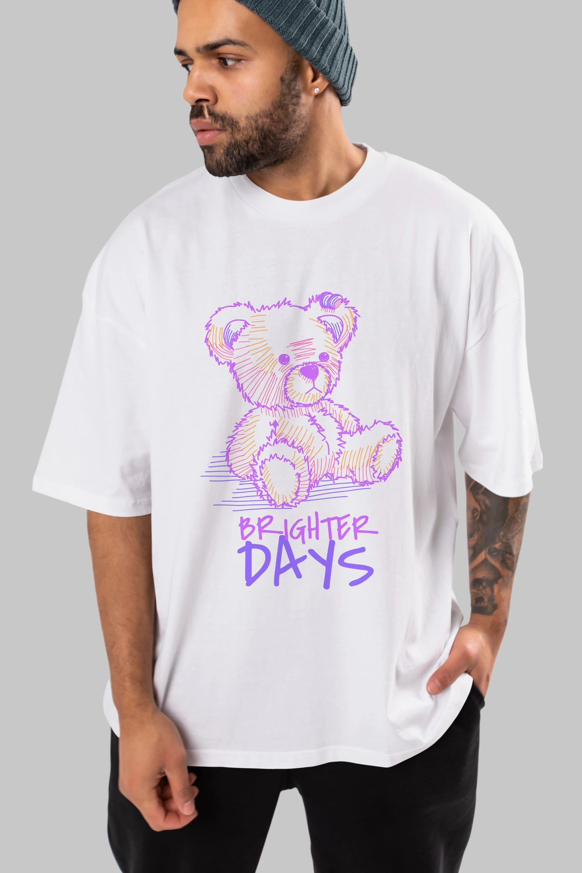 Brighter Days Ön Baskılı Oversize t-shirt Erkek Kadın Unisex