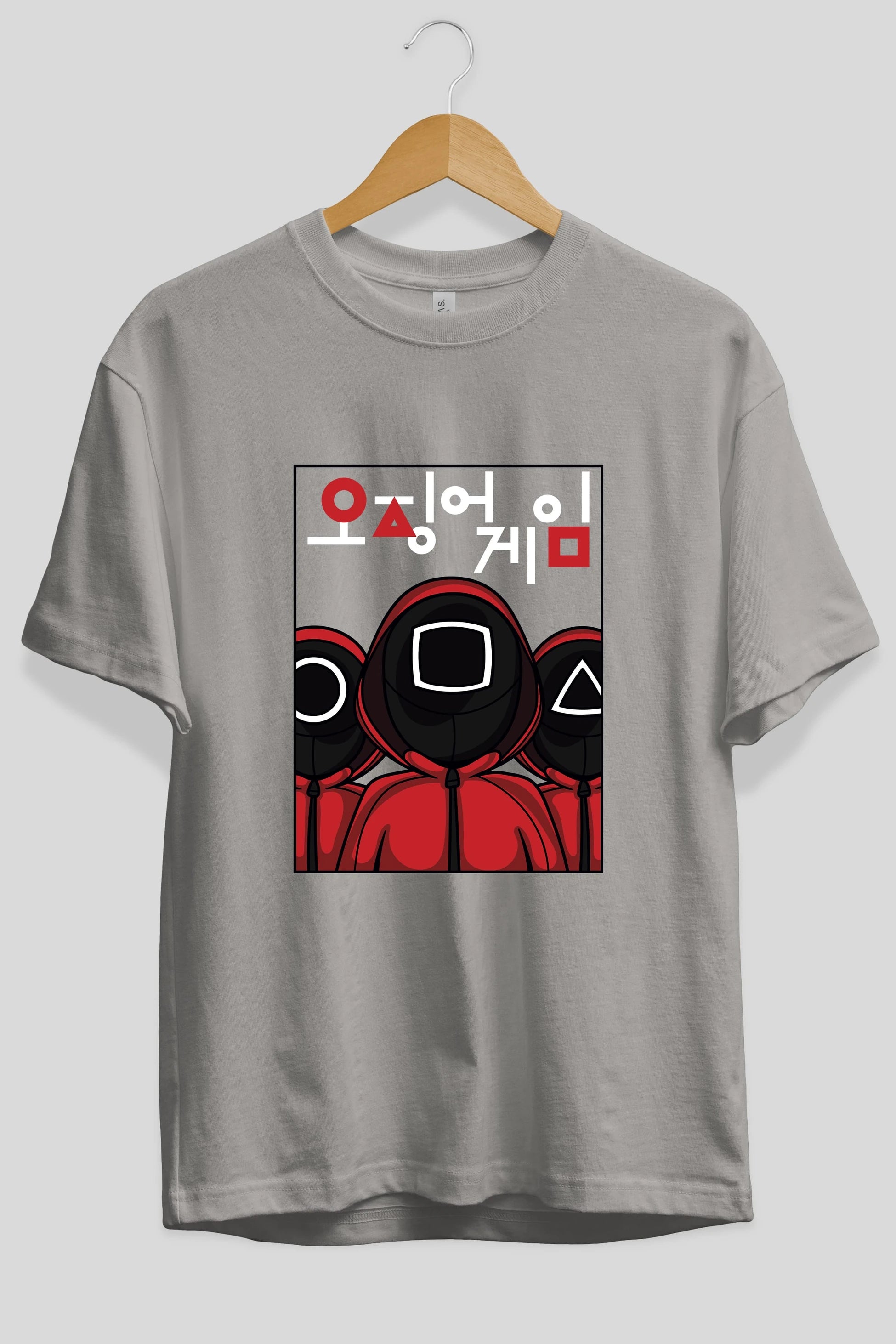 Squid Game (7) Ön Baskılı Oversize t-shirt Erkek Kadın Unisex %100 Pamuk Bisiklet Yaka tişort