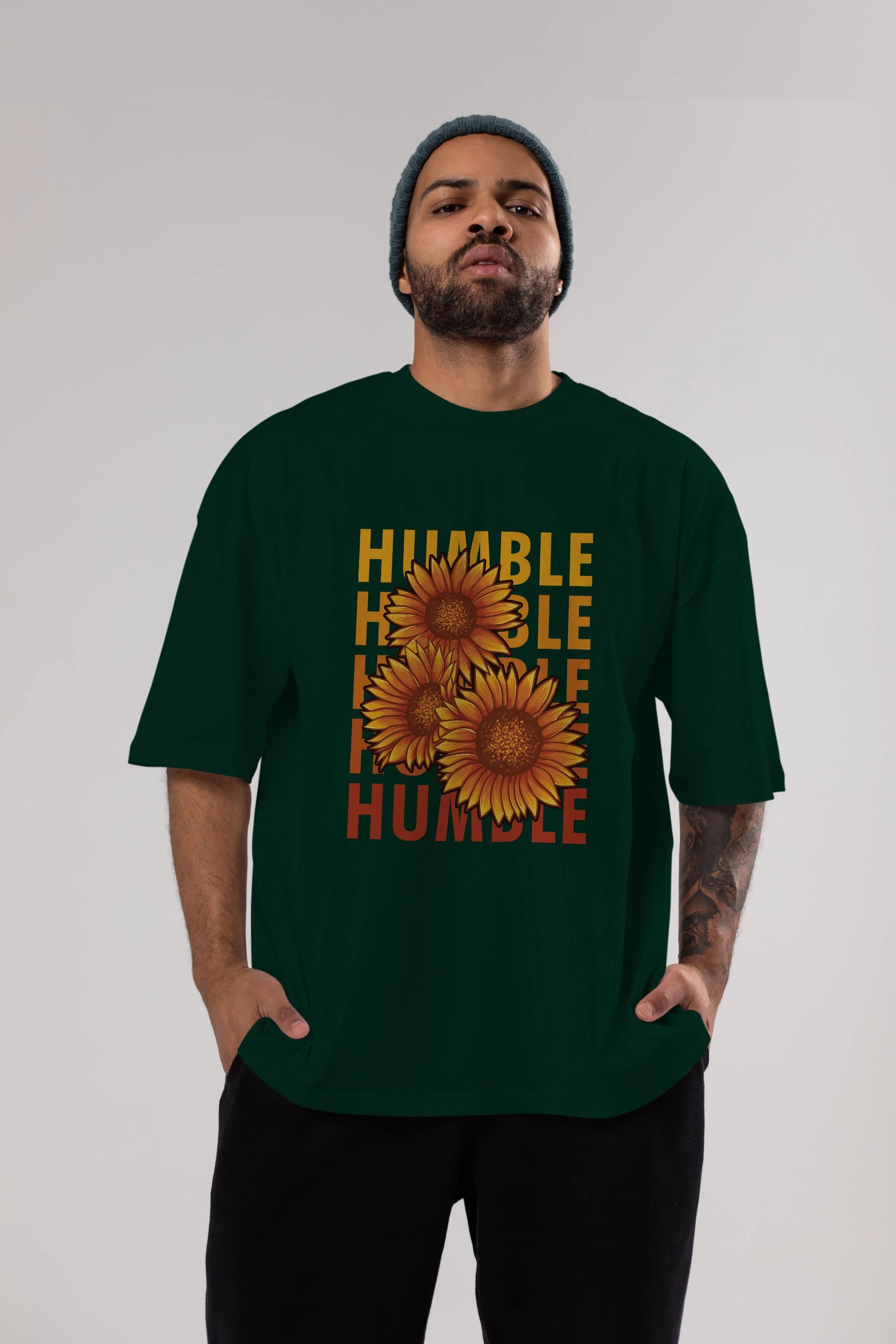 Humble 2 Ön Baskılı Oversize t-shirt Erkek Kadın Unisex