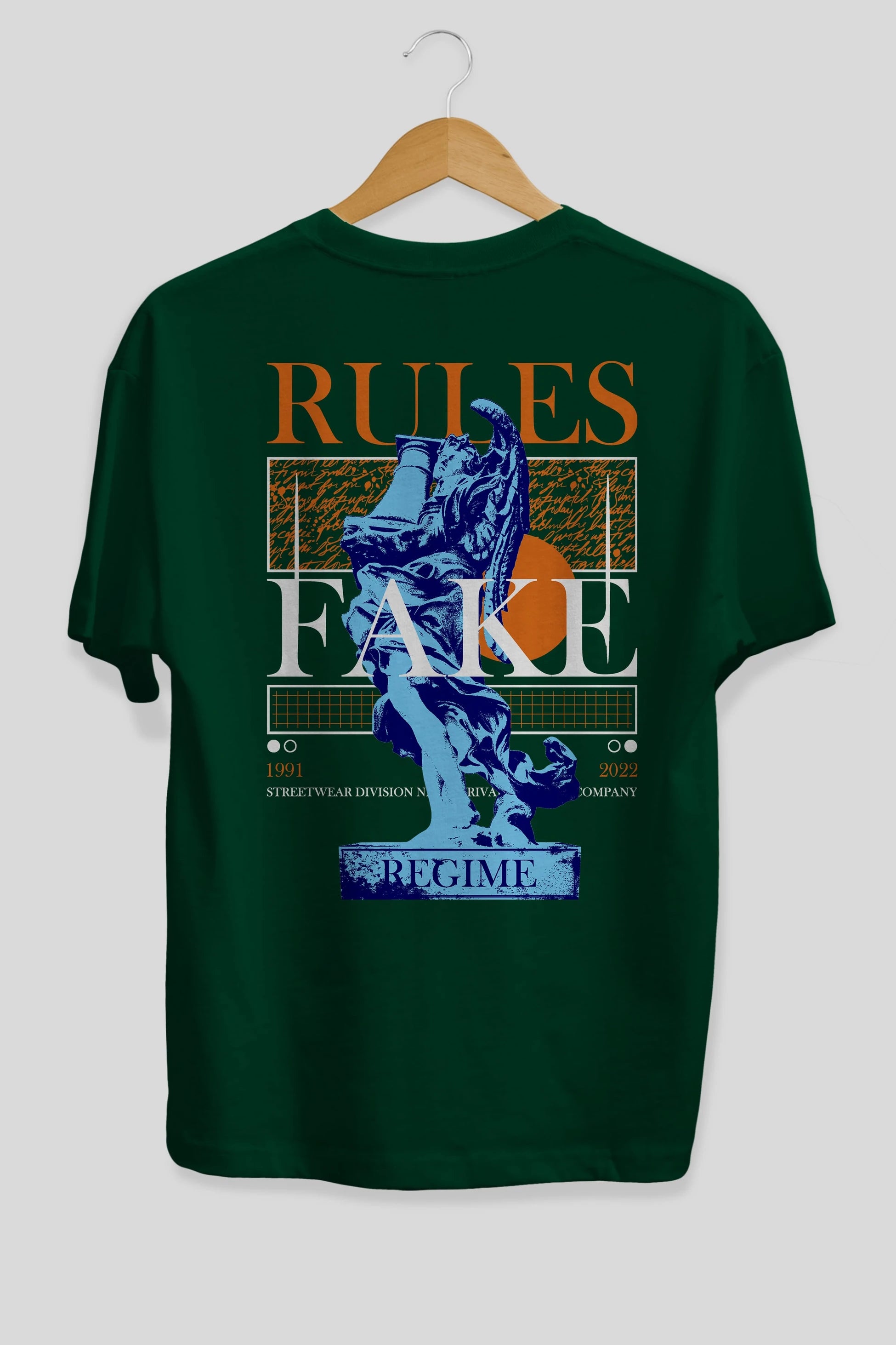 Rules Fake Arka Baskılı Oversize t-shirt Erkek Kadın Unisex
