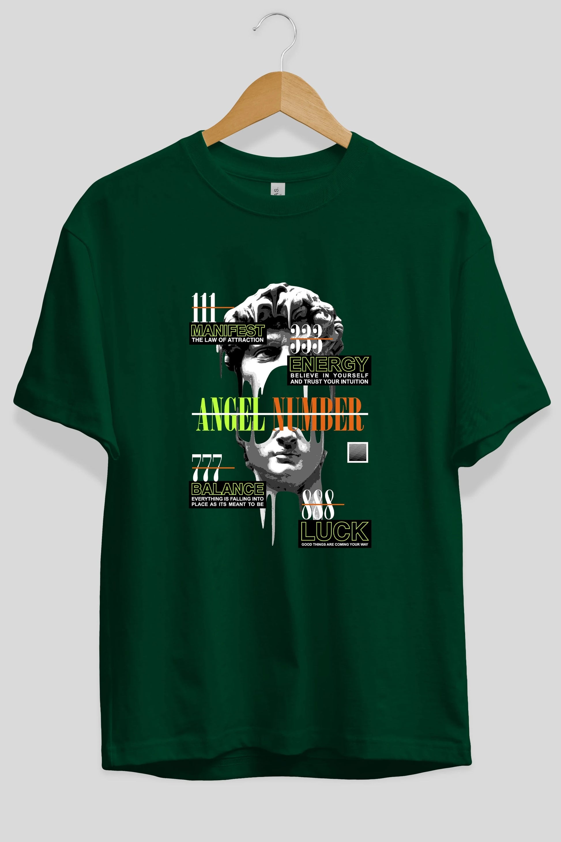 Angel Number Ön Baskılı Oversize t-shirt Erkek Kadın Unisex