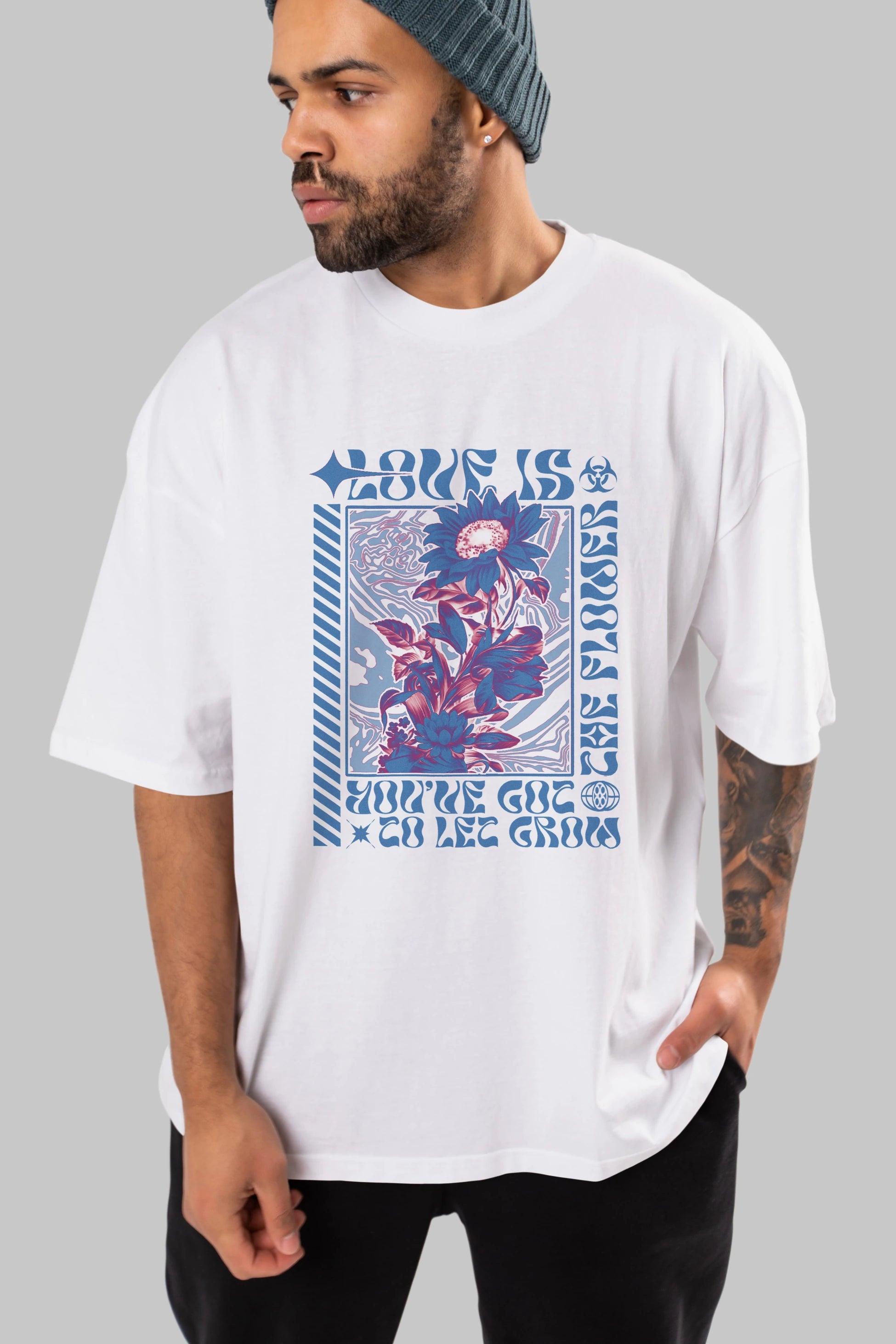 Love is the flower you've got to let grow Ön Baskılı Oversize t-shirt Erkek Kadın Unisex