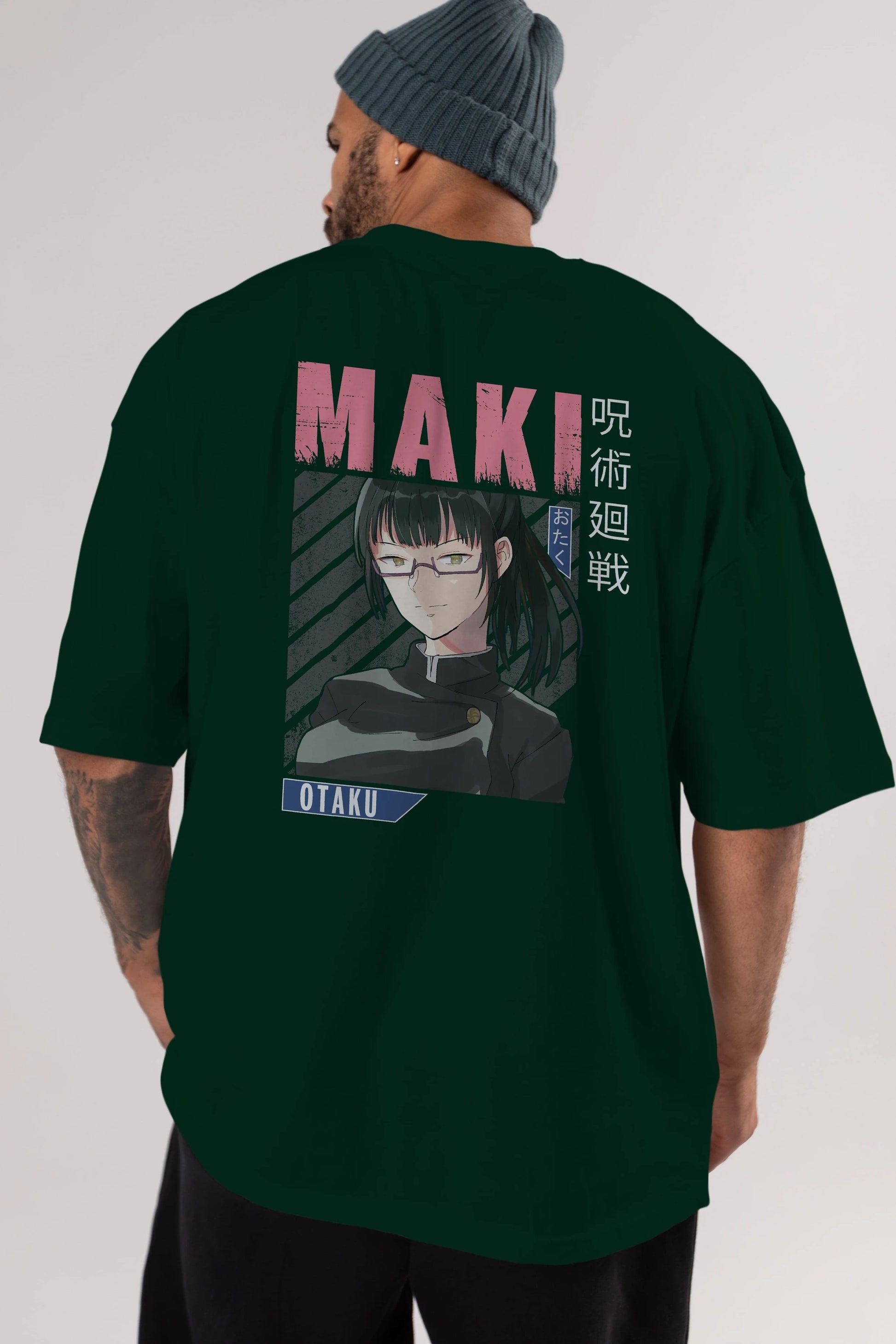 Maki Zenin CHAINSAWMAN 1 Anime Arka Baskılı Oversize t-shirt Erkek Kadın Unisex