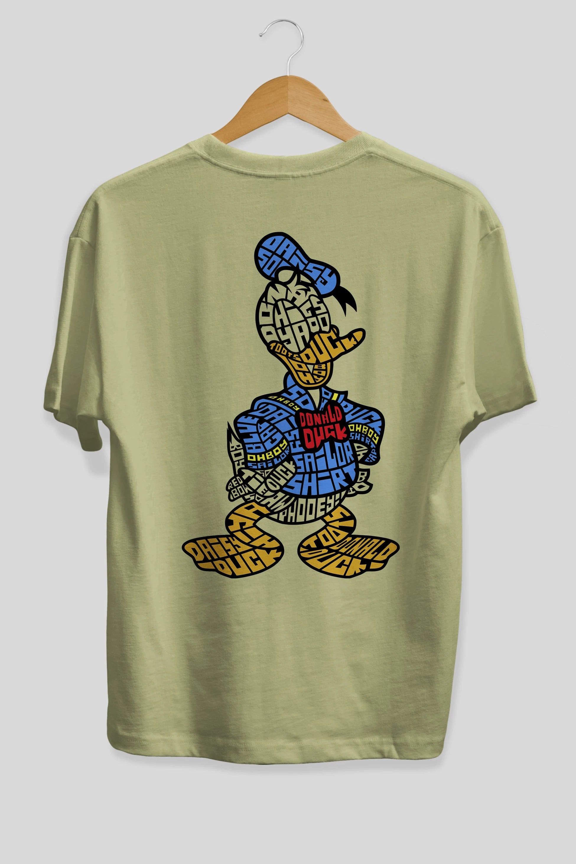 Donald Arka Baskılı Oversize t-shirt %100 pamuk Erkek Kadın Unisex