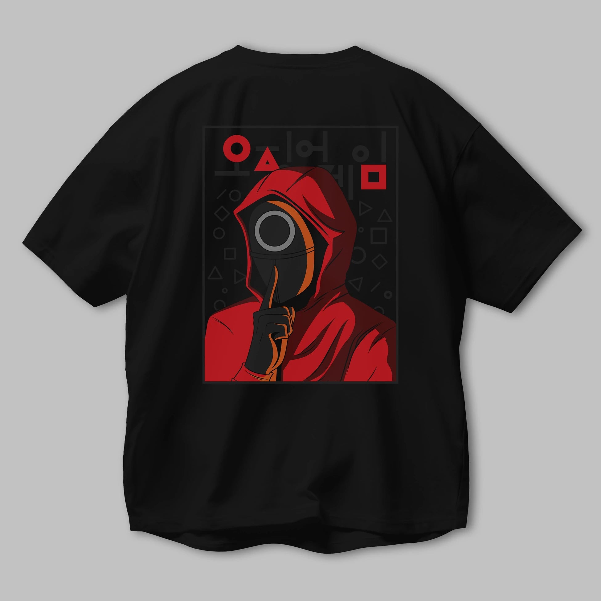 Squid Game (5) Arka Baskılı Oversize t-shirt Erkek Kadın Unisex %100 Pamuk Bisiklet Yaka tişort