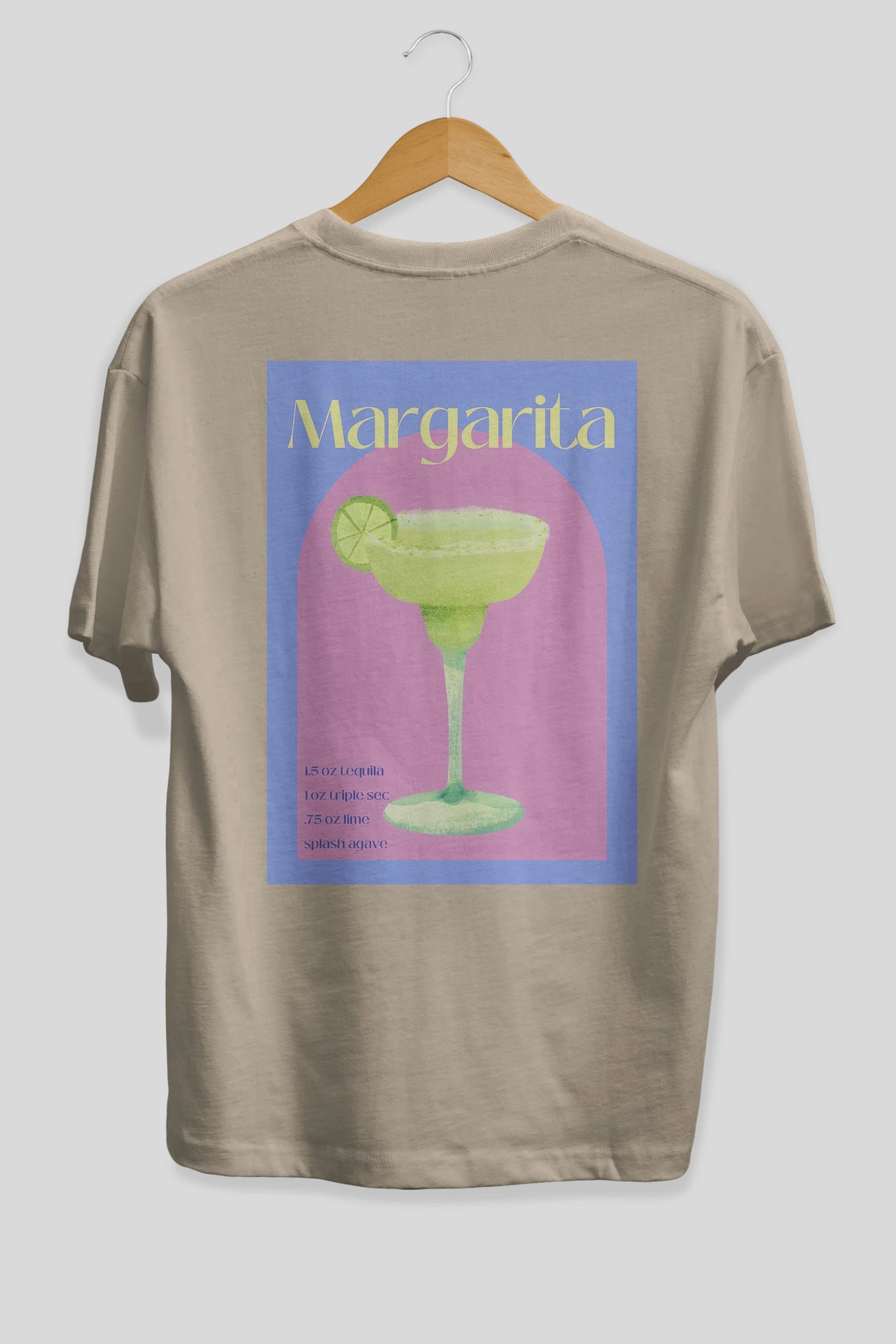 Margarita 6 Arka Baskılı Oversize t-shirt Erkek Kadın Unisex %100 Pamuk Bisiklet Yaka tişort
