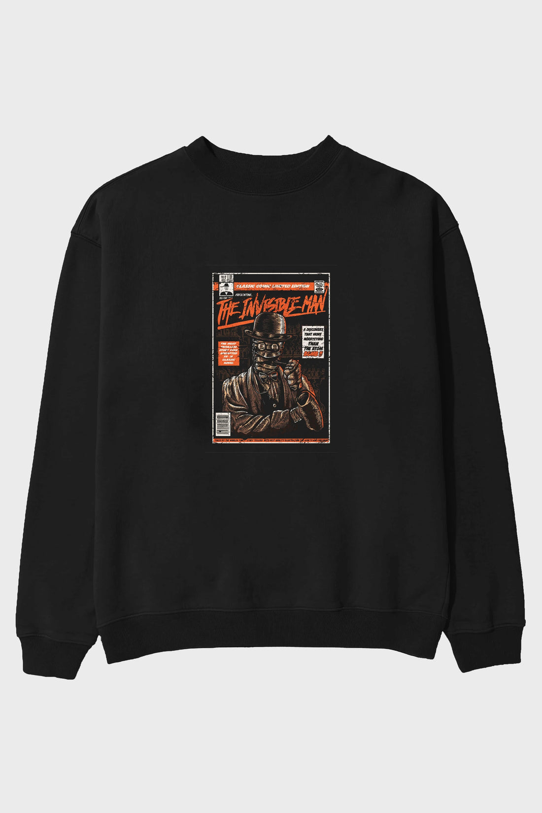 The Invisible Man Ön Baskılı Oversize Sweatshirt Erkek Kadın Unisex