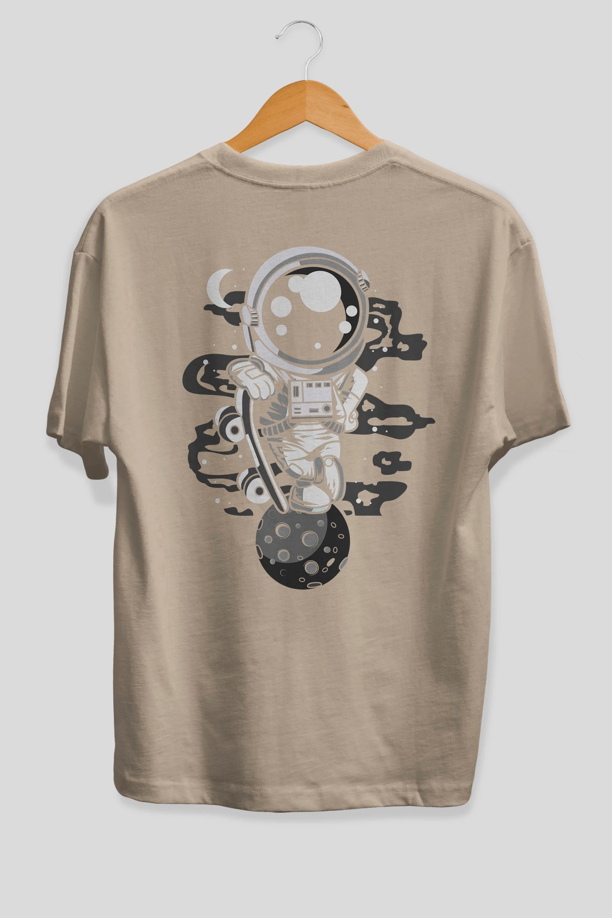 Astronaut Skater Boy Arka Baskılı Oversize t-shirt Erkek Kadın Unisex