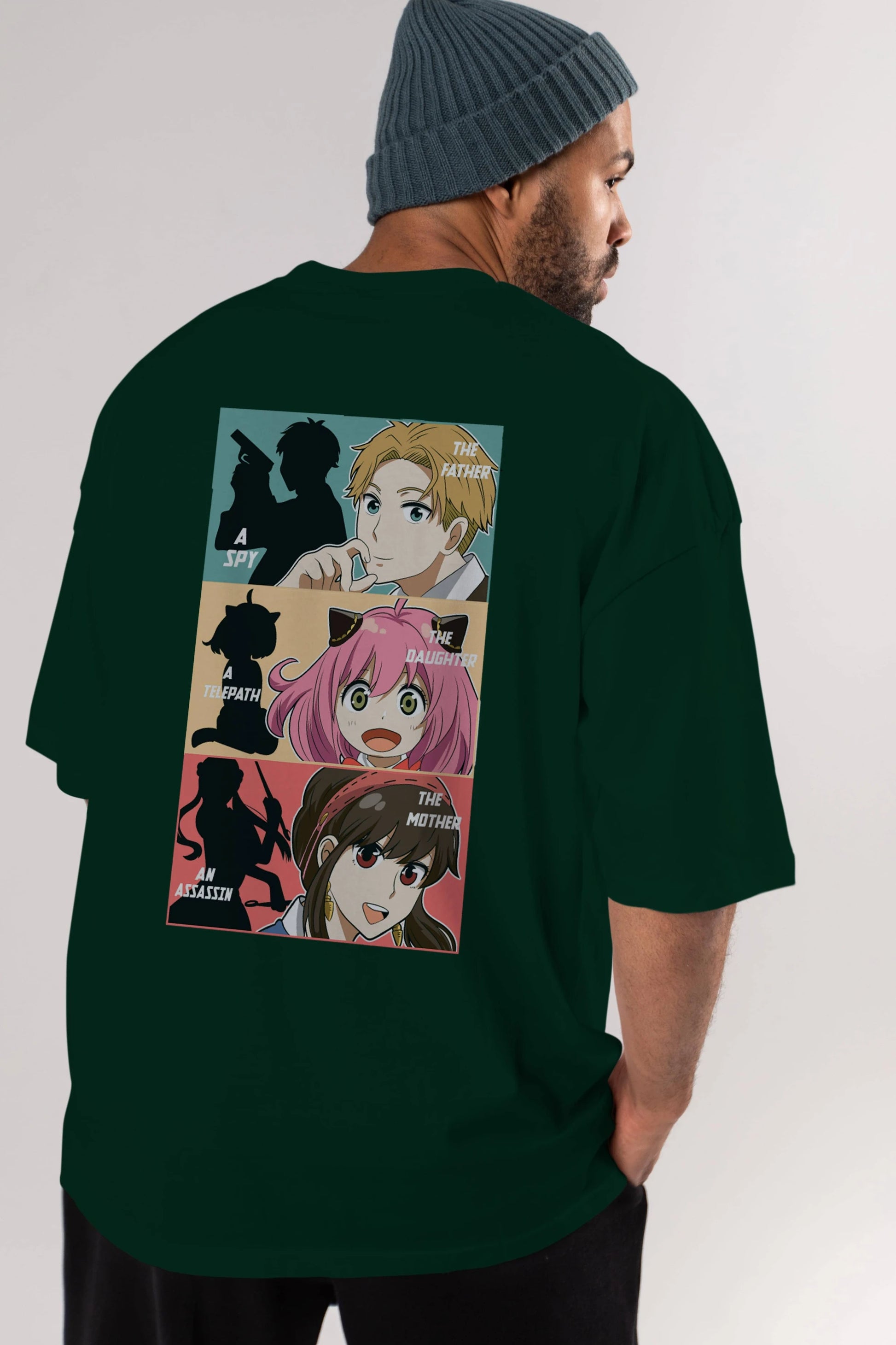 SPY X FAMILY Anime Arka Baskılı Oversize t-shirt Erkek Kadın Unisex