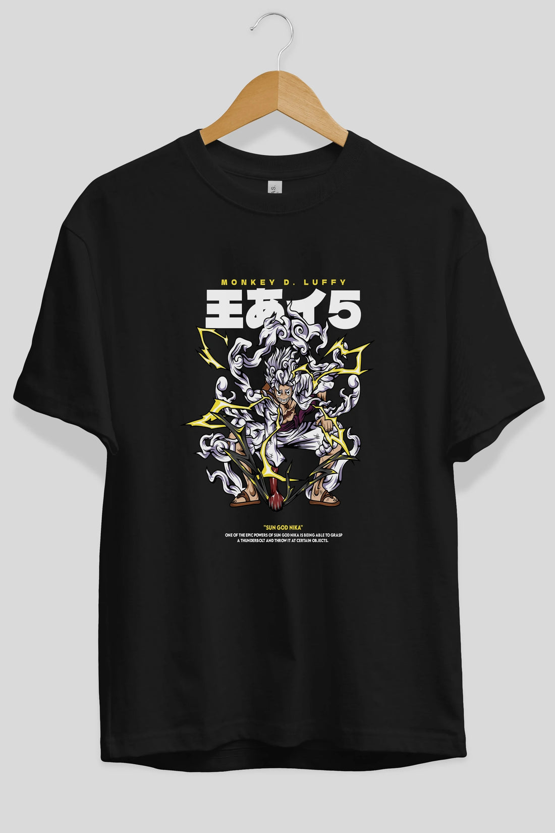 Monkey D. Luffy GEAR5 1 Anime Ön Baskılı Oversize t-shirt %100 pamuk Erkek Kadın Unisex