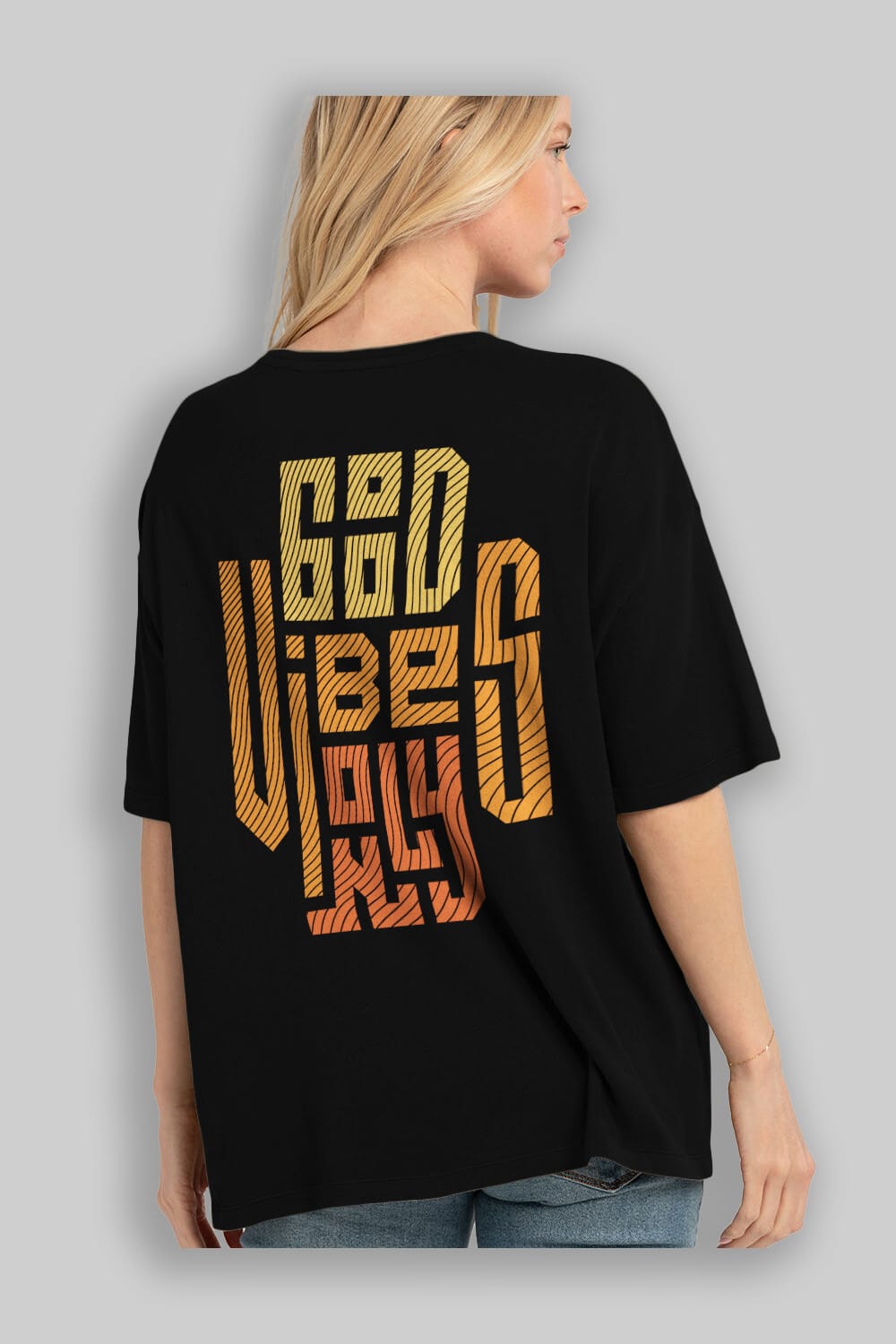Good Vibes Only 2 Yazılı Arka Baskılı Oversize t-shirt Erkek Kadın Unisex