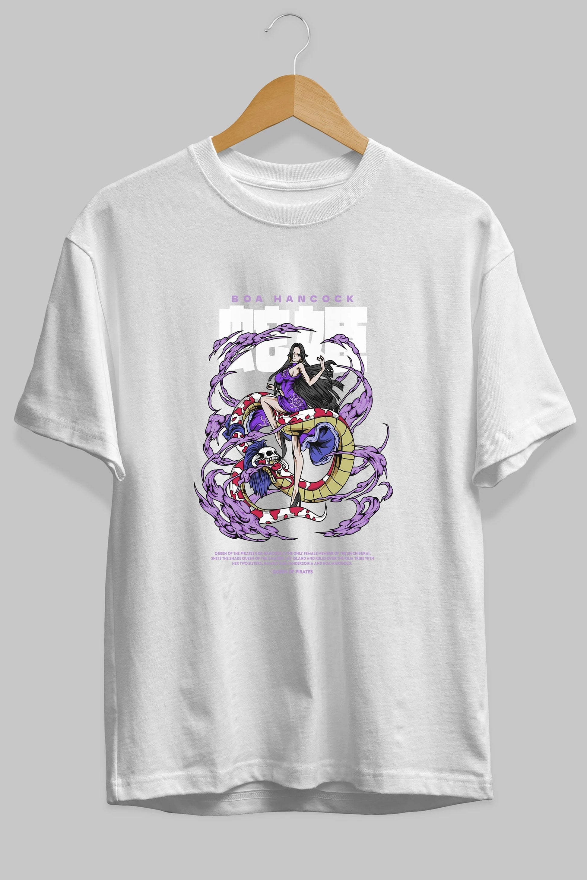 Boa Hancock Anime Ön Baskılı Oversize t-shirt %100 pamuk Erkek Kadın Unisex