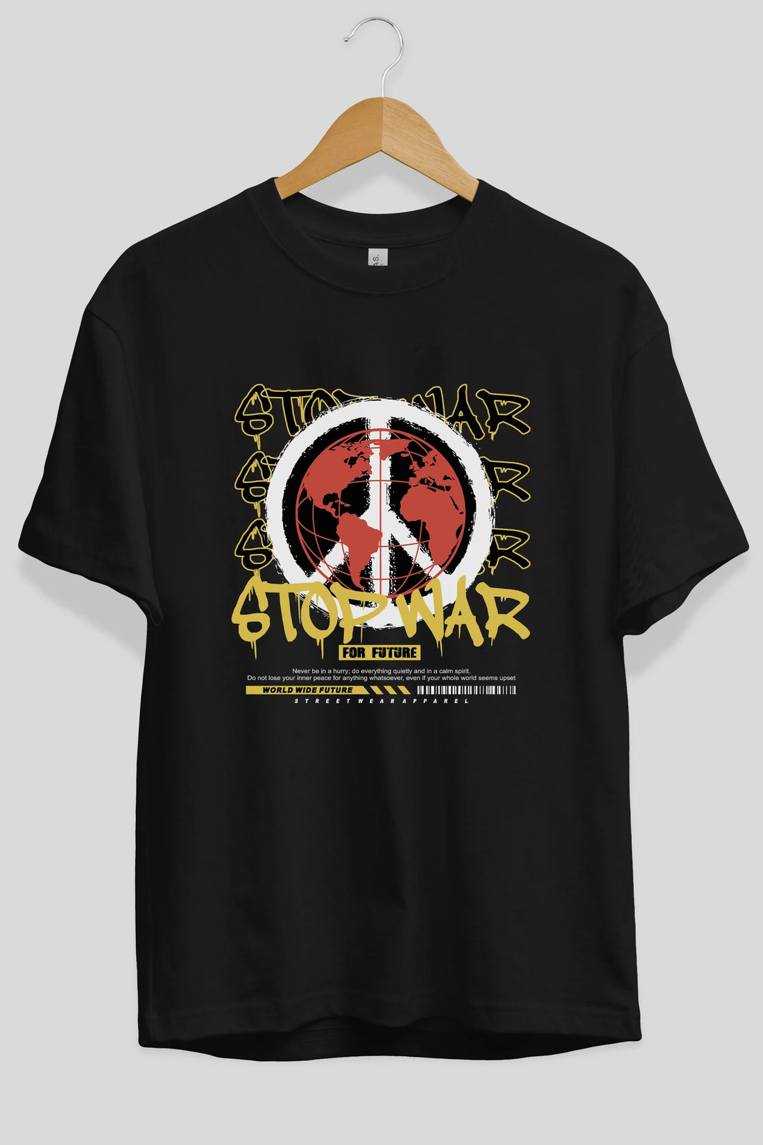 Stop War for Future Ön Baskılı Oversize t-shirt Erkek Kadın Unisex