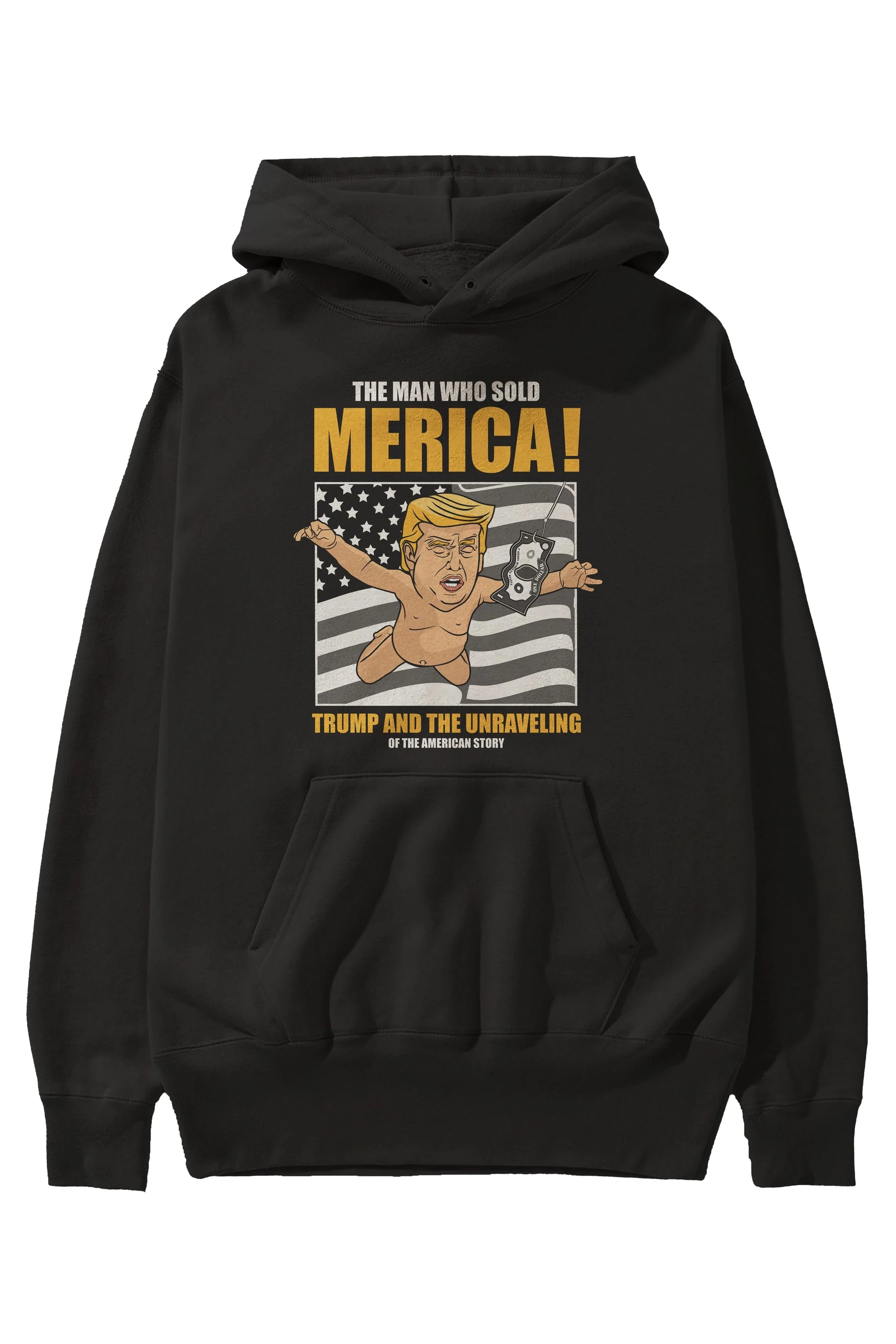 Trump Nirvana Ön Baskılı Hoodie Oversize Kapüşonlu Sweatshirt Erkek Kadın Unisex