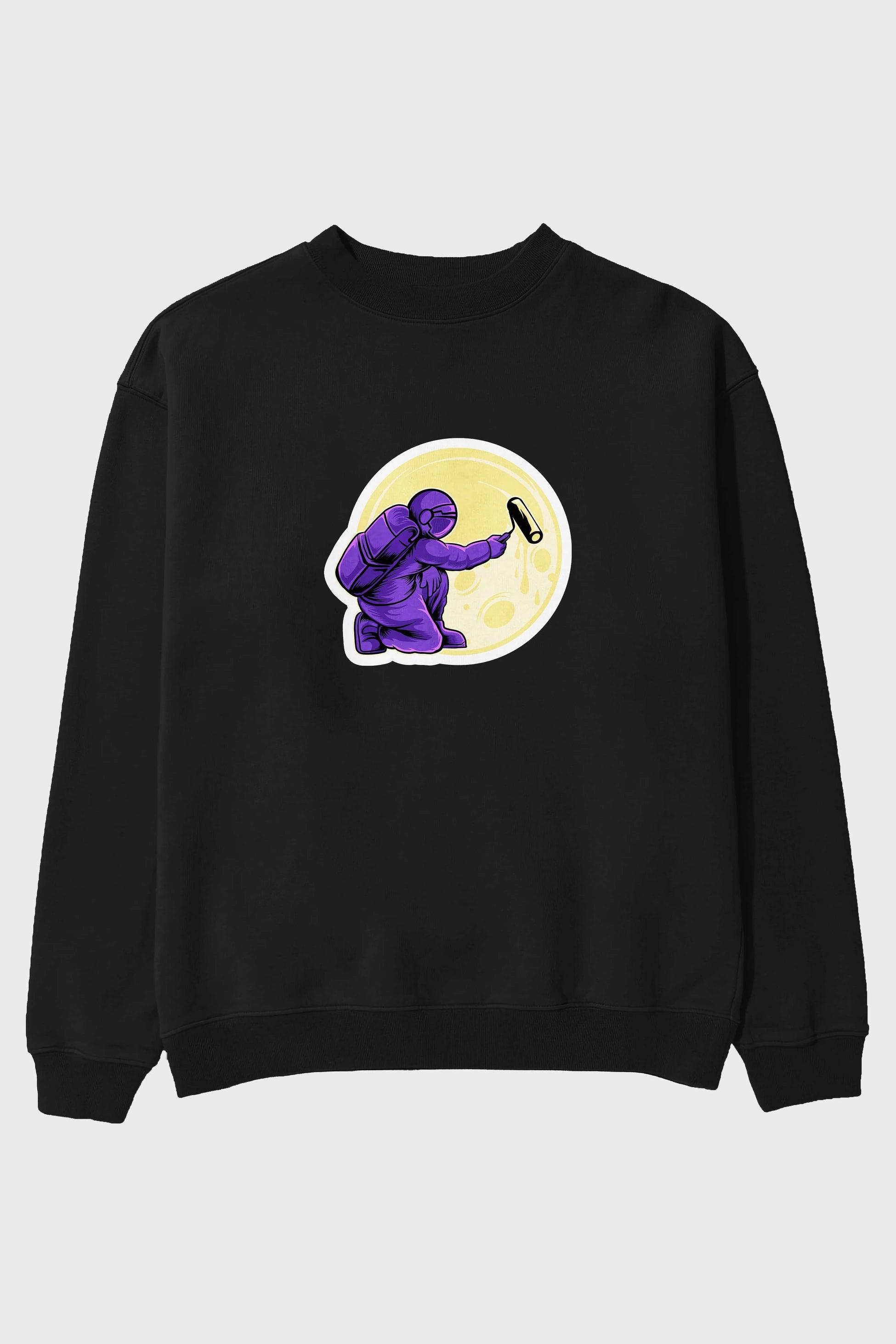 Astropaint Sticker Ön Baskılı Oversize Sweatshirt Erkek Kadın Unisex