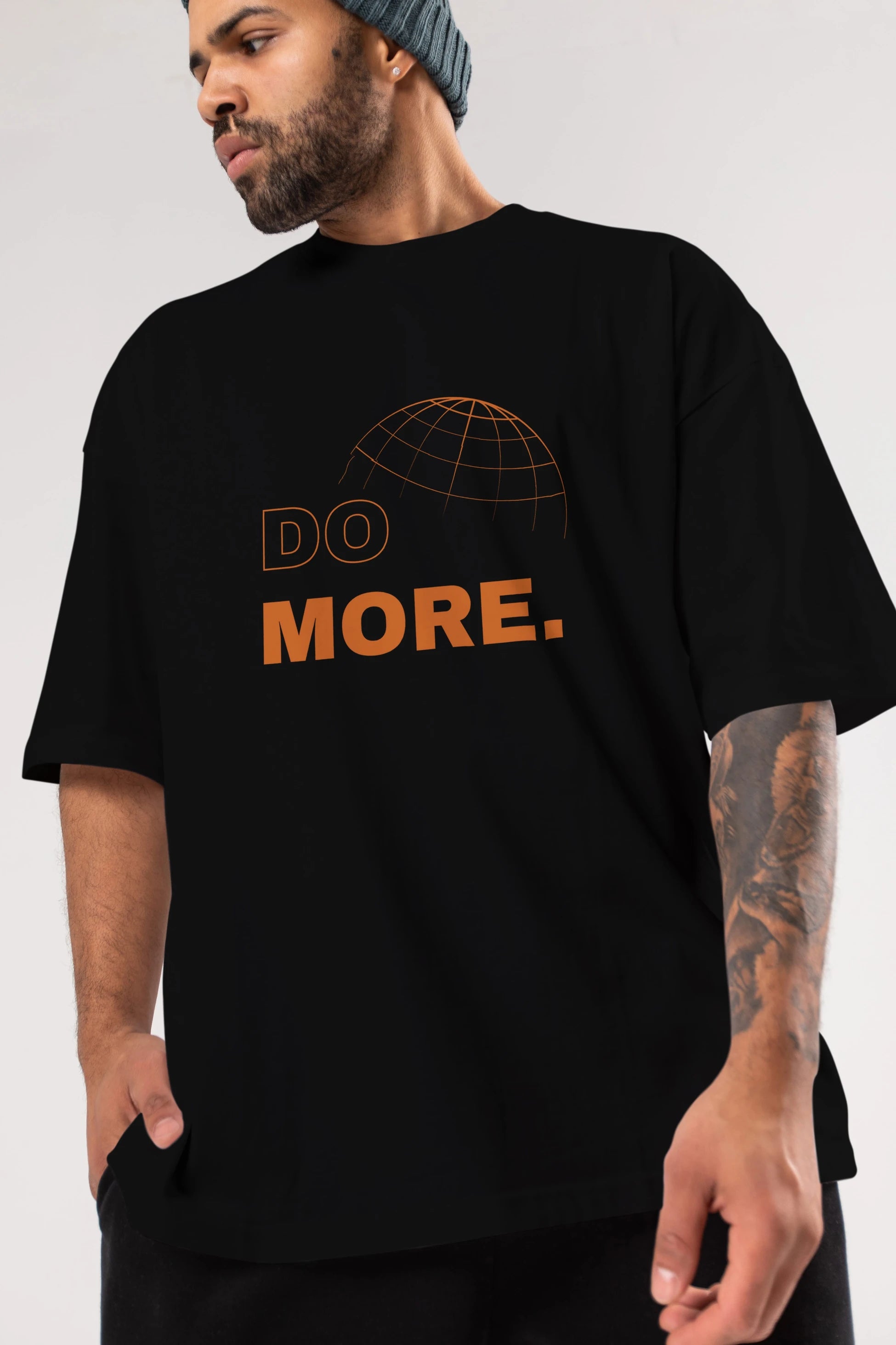 Do More Yazılı Ön Baskılı Oversize t-shirt Erkek Kadın Unisex